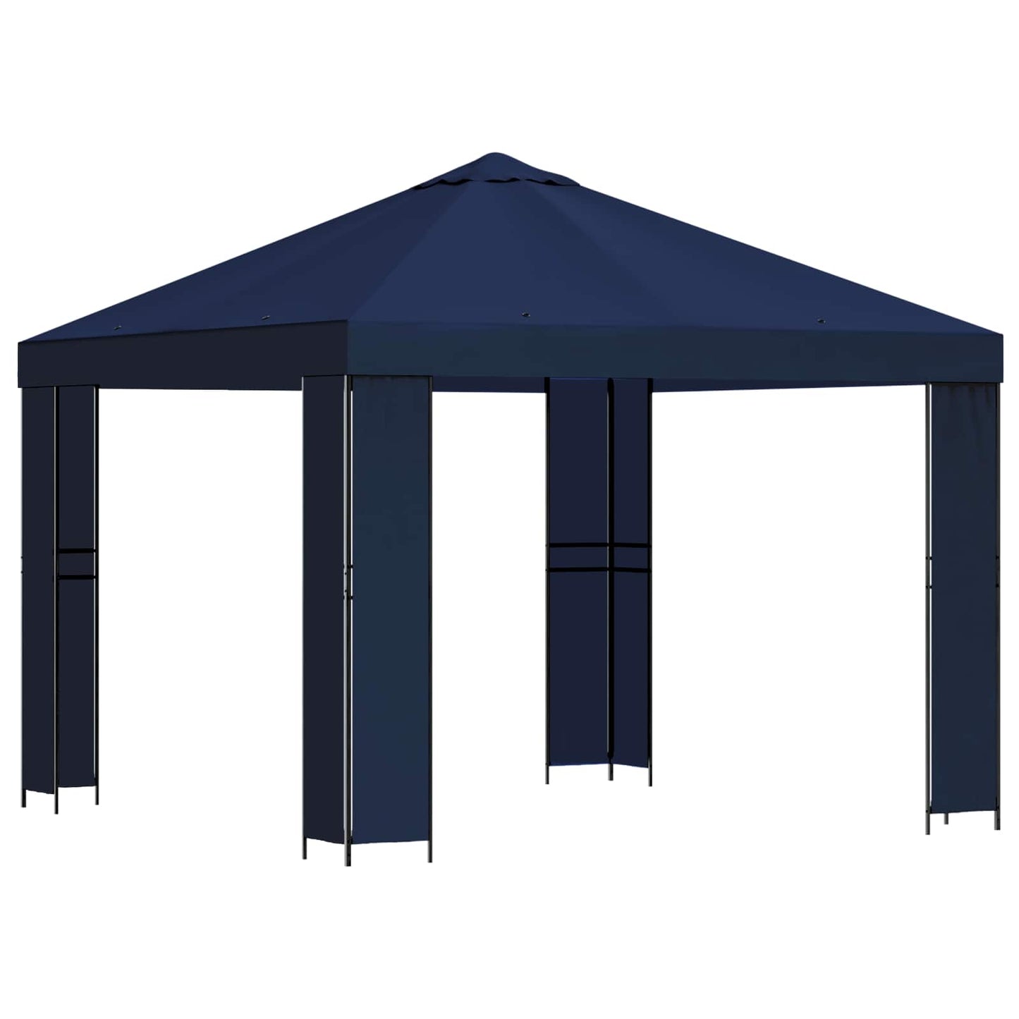 Paviljong 3 x 3 m Blå Polyester og stål 190 gsm
