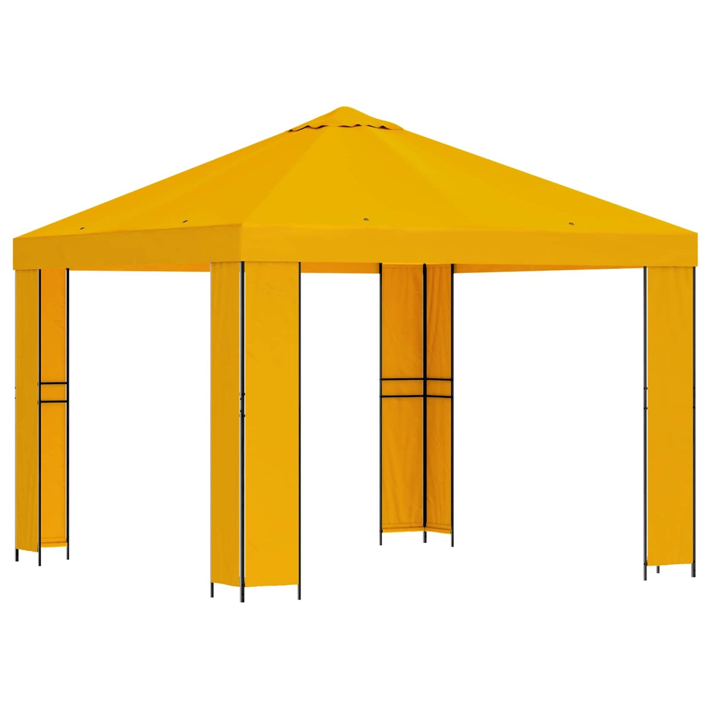 Paviljong 3 x 3 m Gul Polyester og stål 190 gsm
