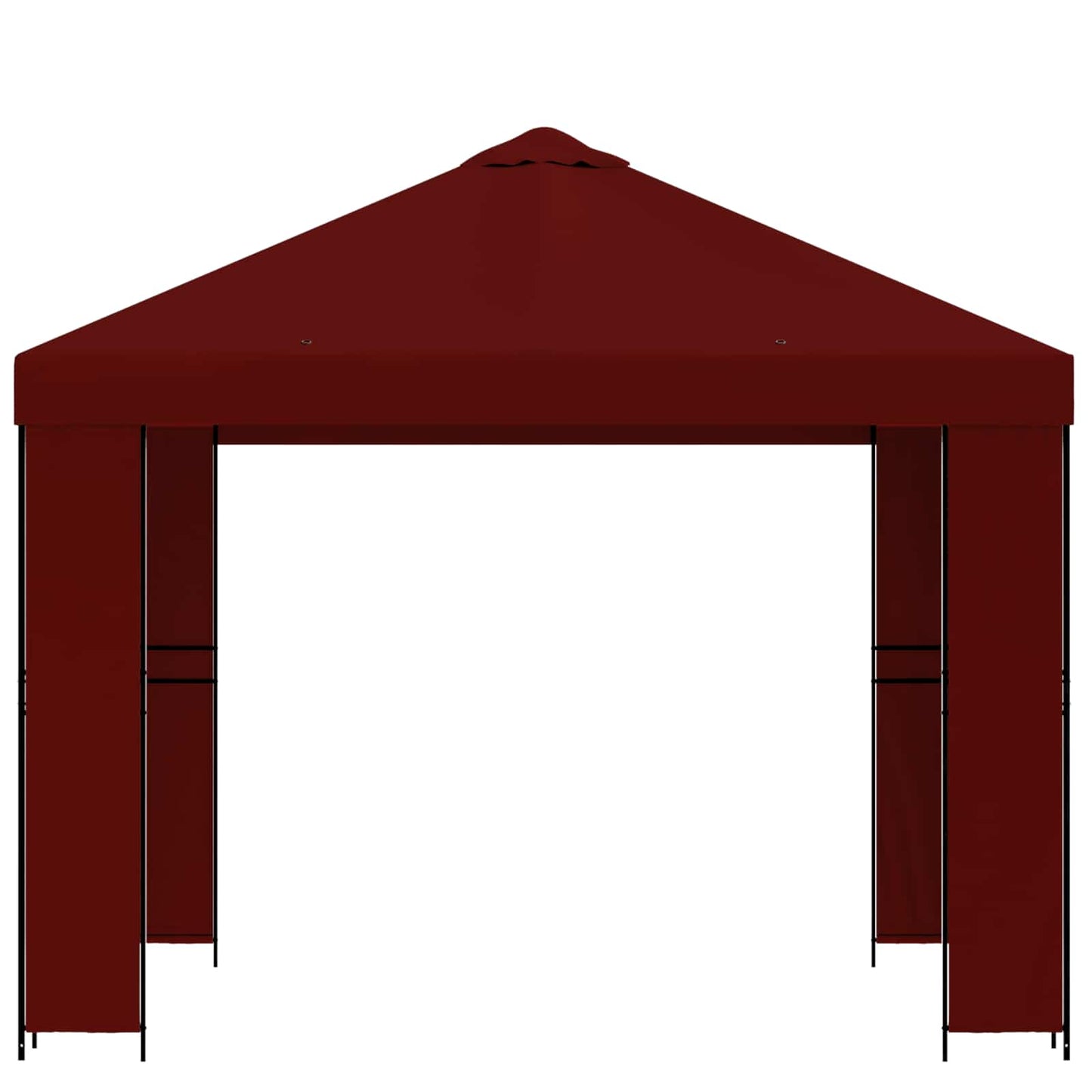 Paviljong 3 x 3 m Burgunder Polyester og stål 190 gsm