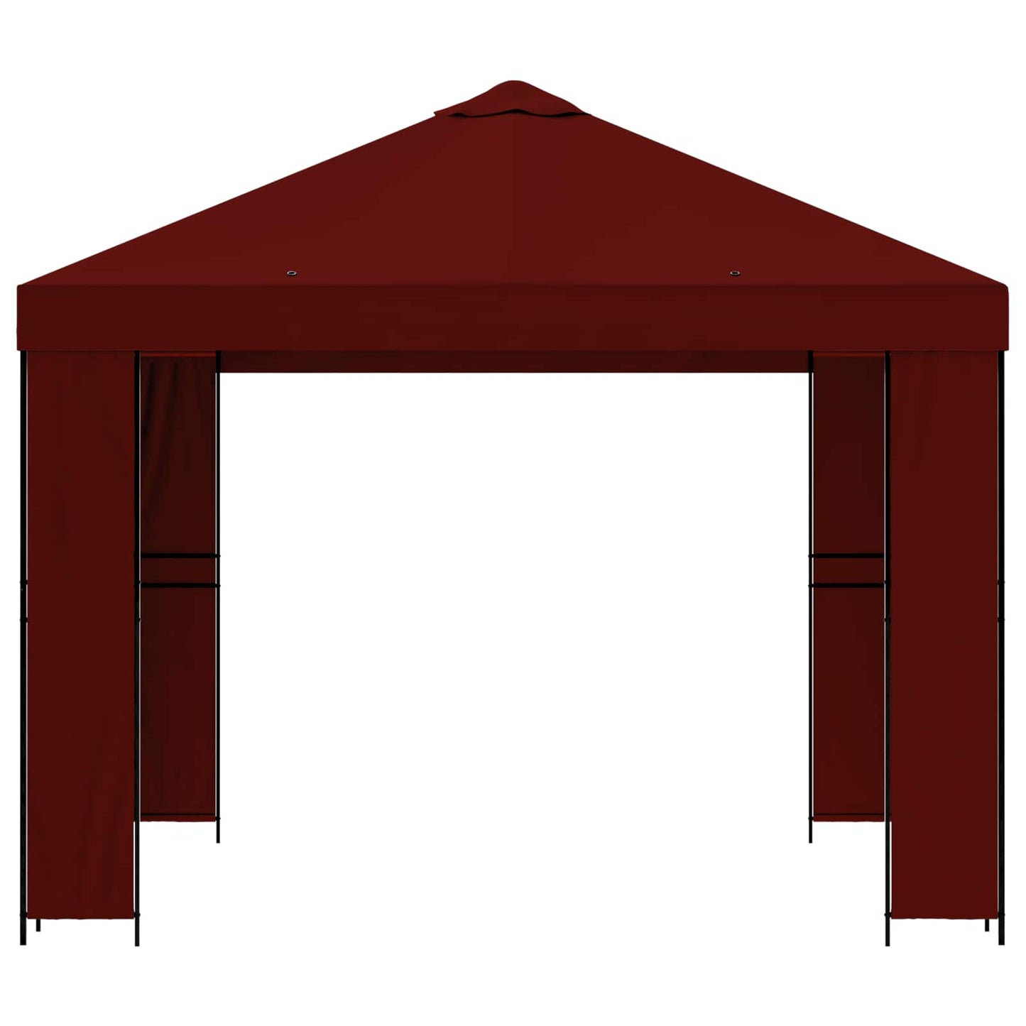 Paviljong 3 x 3 m Burgunder Polyester og stål 190 gsm