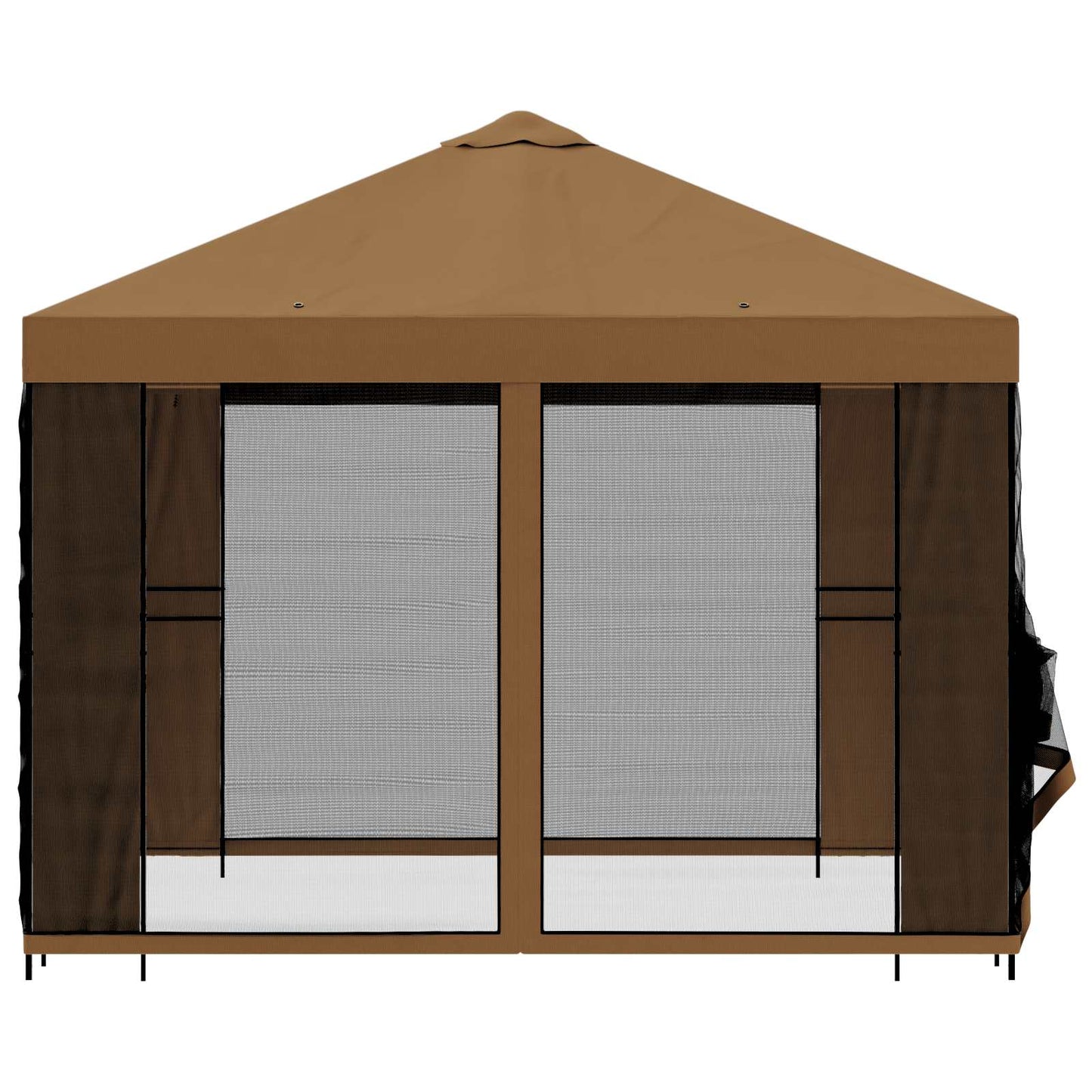 Hagepaviljong med sidevegger 3 x 3 m Beige Polyester og stål