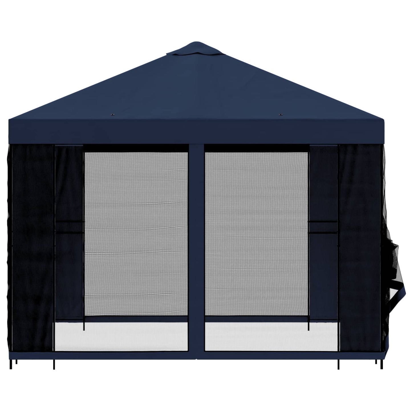 Hagepaviljong med sidevegger 3 x 3 m Blå Polyester og stål