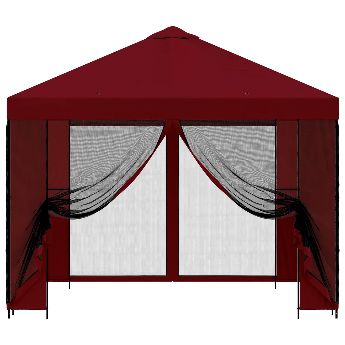 Hagepaviljong med sidevegger 3 x 3 m Burgunder