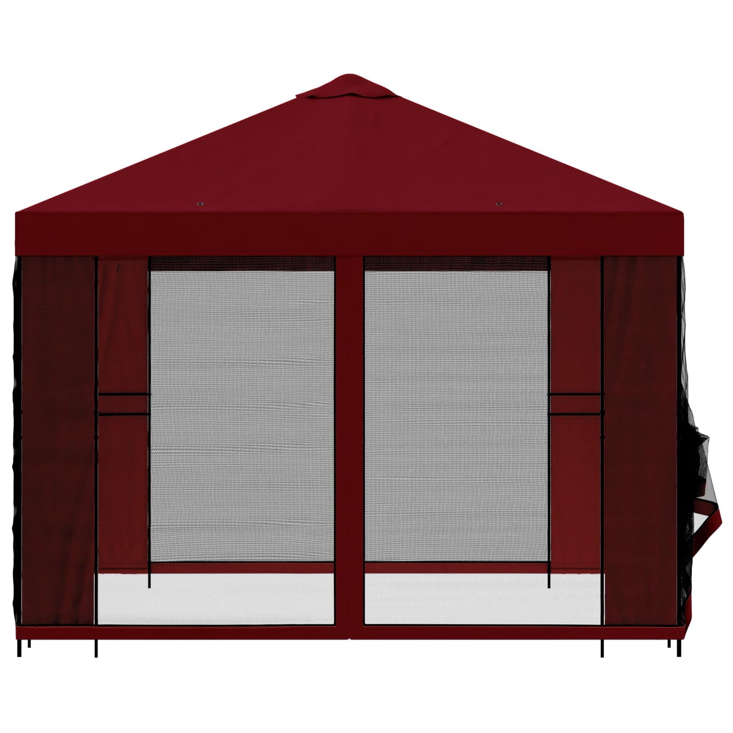 Hagepaviljong med sidevegger 3 x 3 m Burgunder