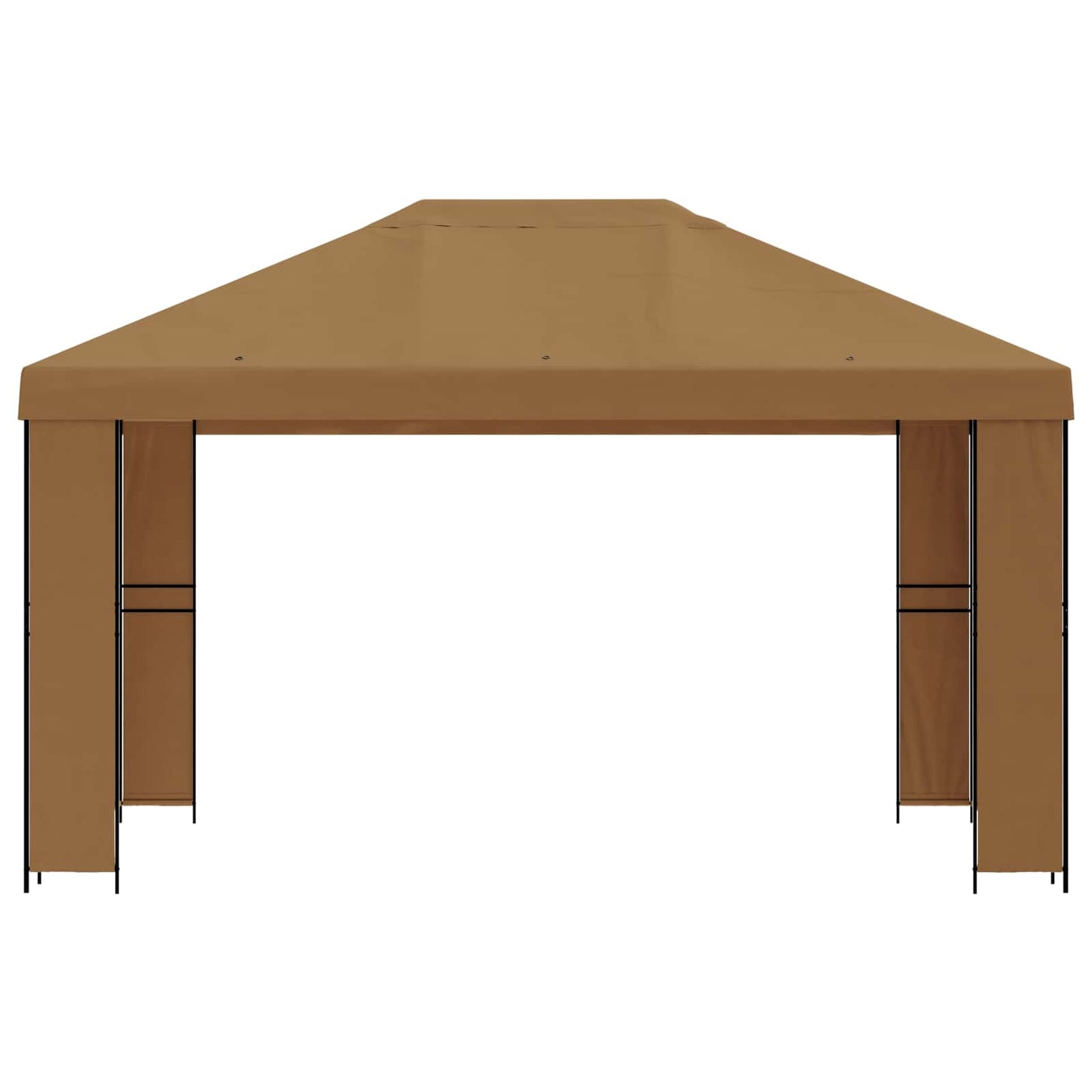 Paviljong 4 × 3 m Beige Polyester og stål 190 gsm