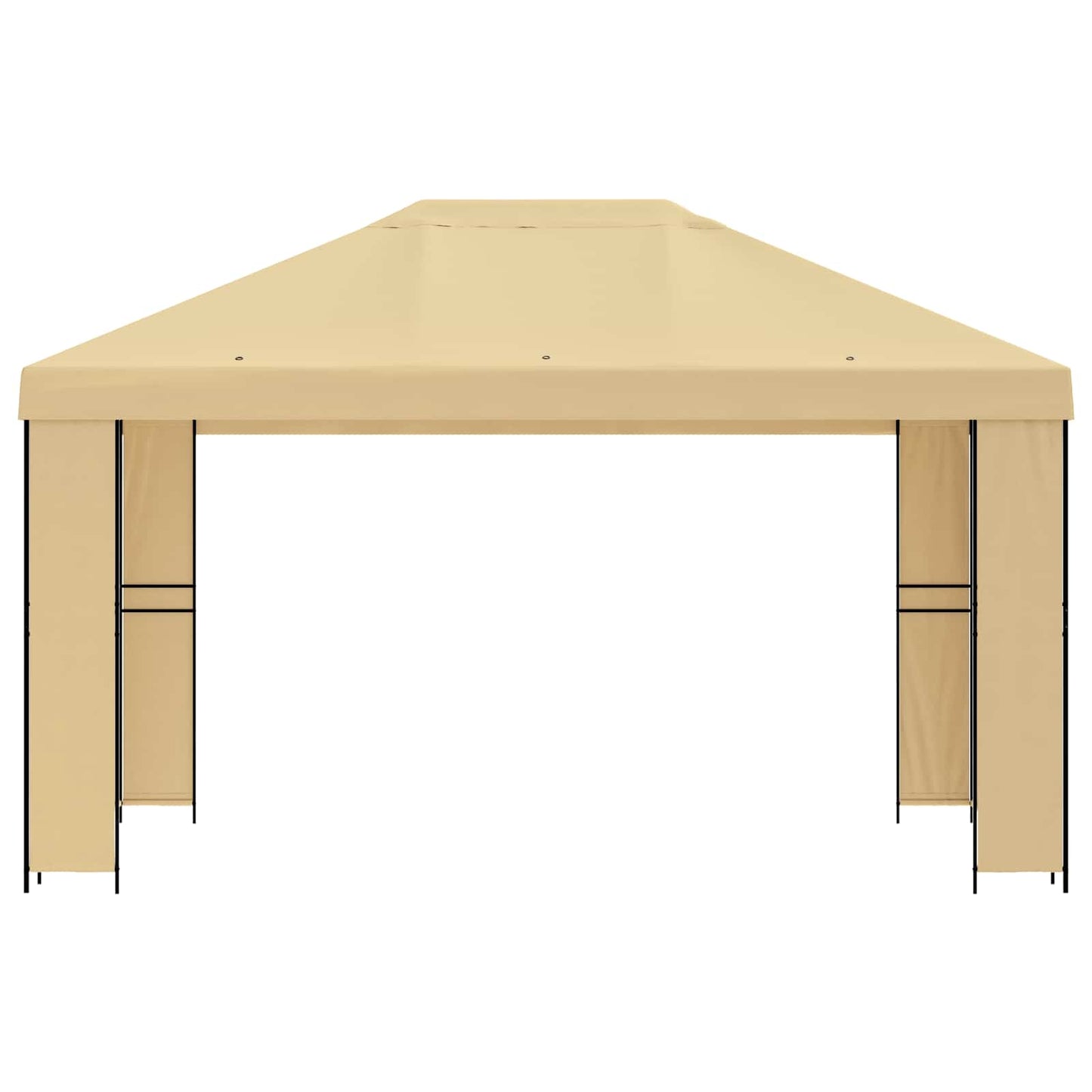 Paviljong 4 × 3 m Krem Polyester og stål 190 gsm