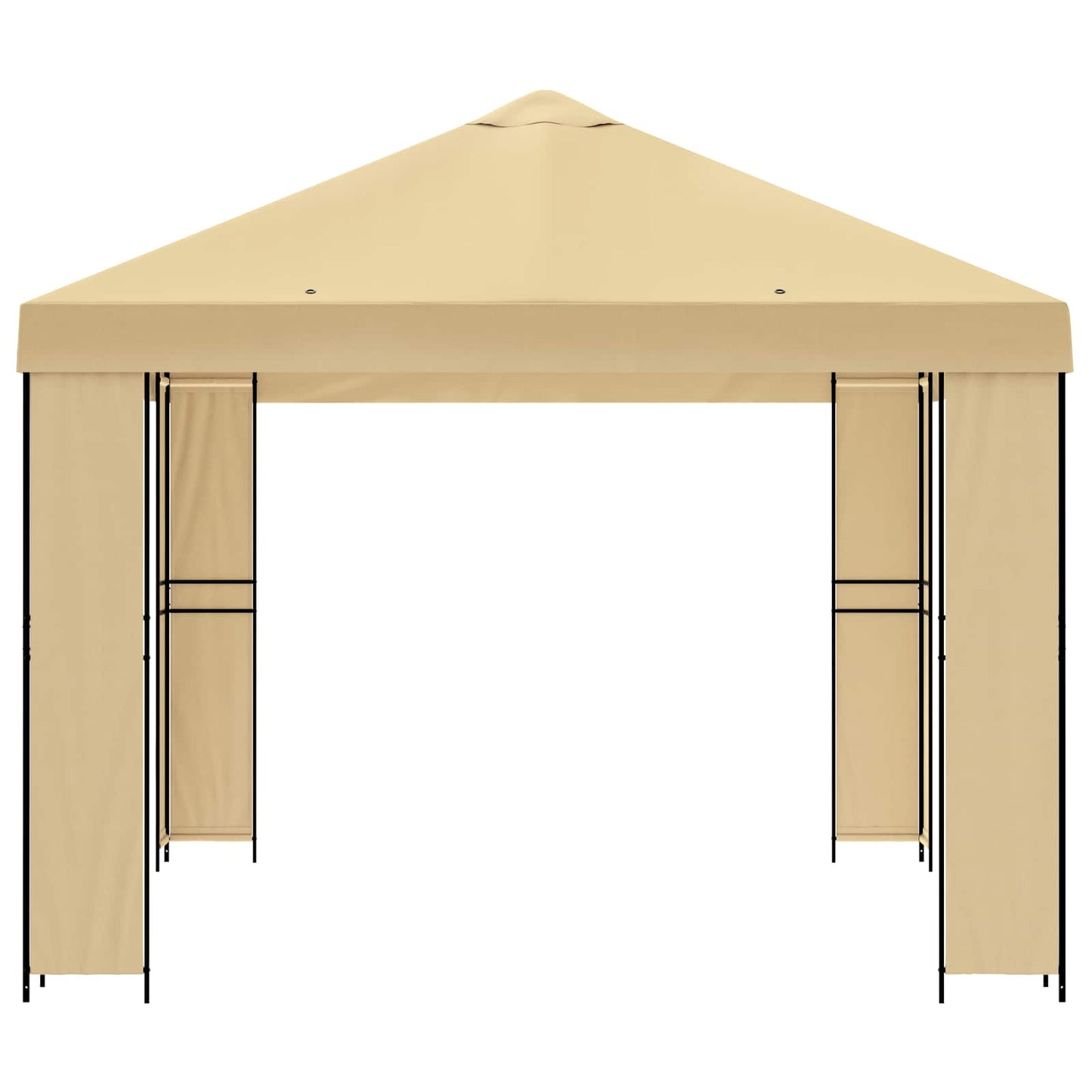 Paviljong 4 × 3 m Krem Polyester og stål 190 gsm