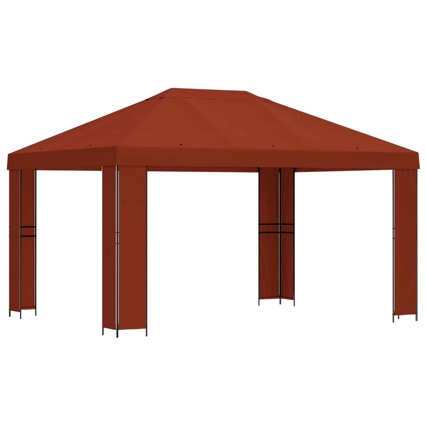 Paviljong 4 × 3 m Terrakotta Polyester og stål 190 gsm