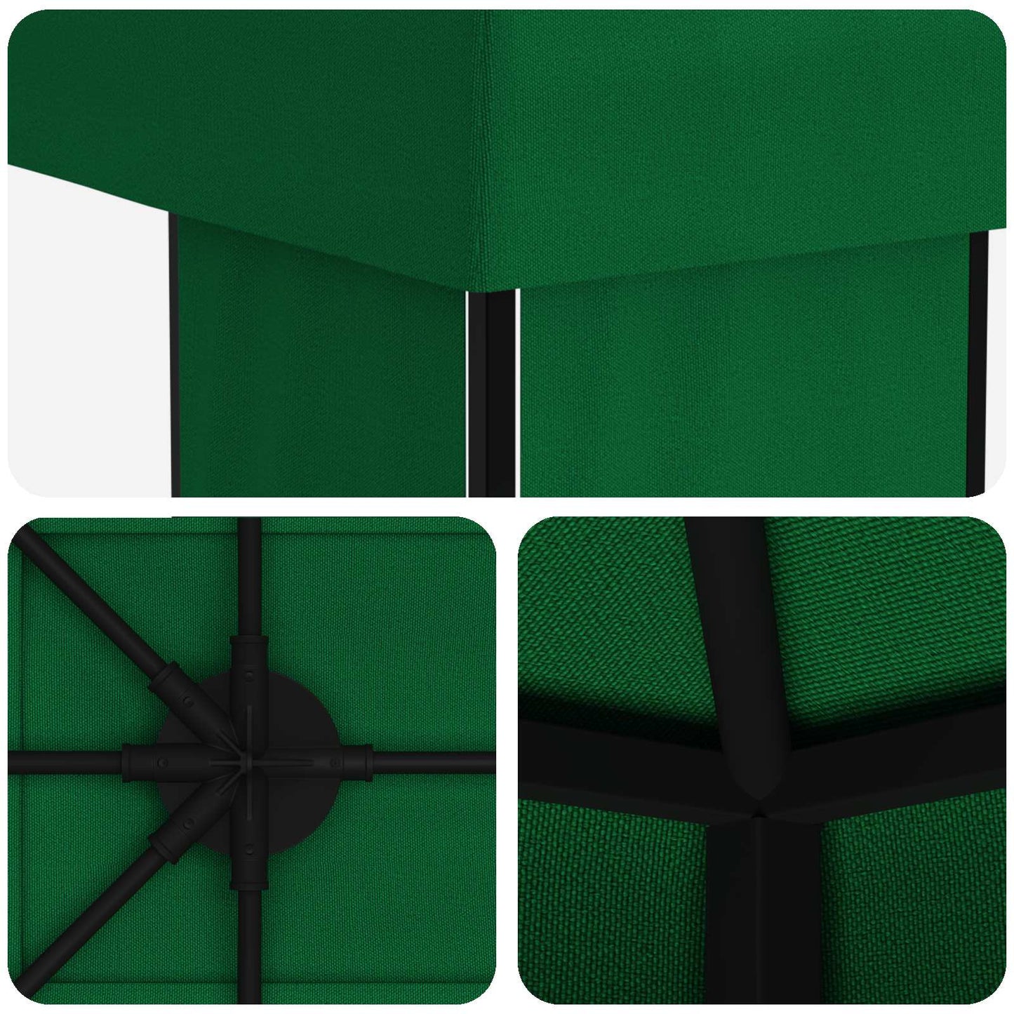 Paviljong 4 × 3 m Grønn Polyester og stål 190 gsm