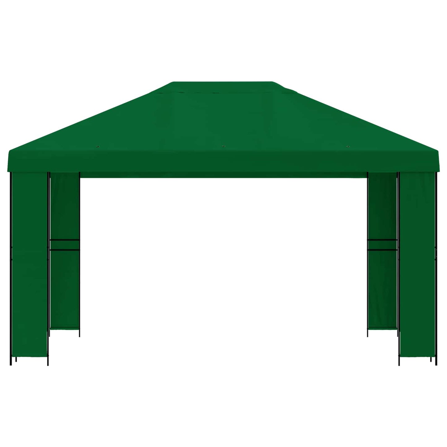 Paviljong 4 × 3 m Grønn Polyester og stål 190 gsm