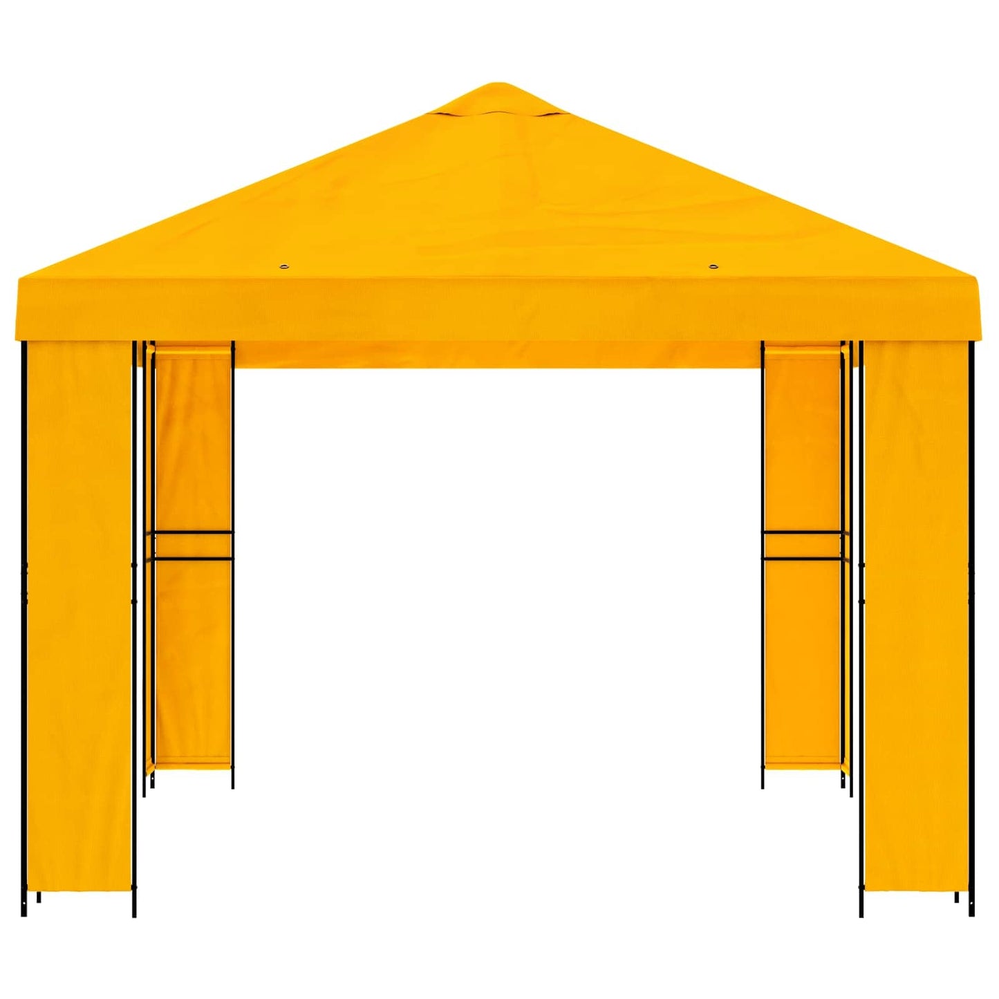 Paviljong 4 × 3 m Gul Polyester og stål 190 gsm