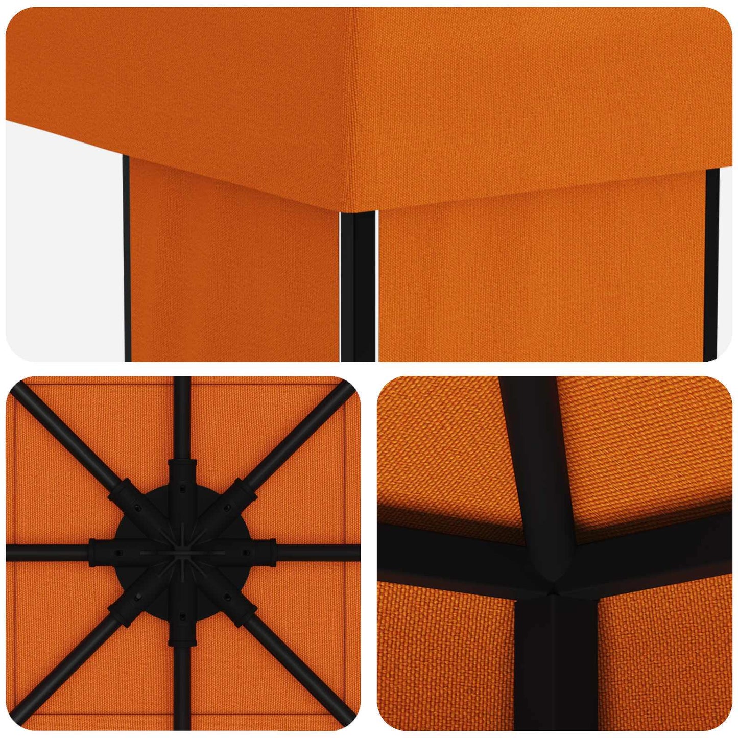 Paviljong 4 × 3 m Oransje Polyester og stål 190 gsm