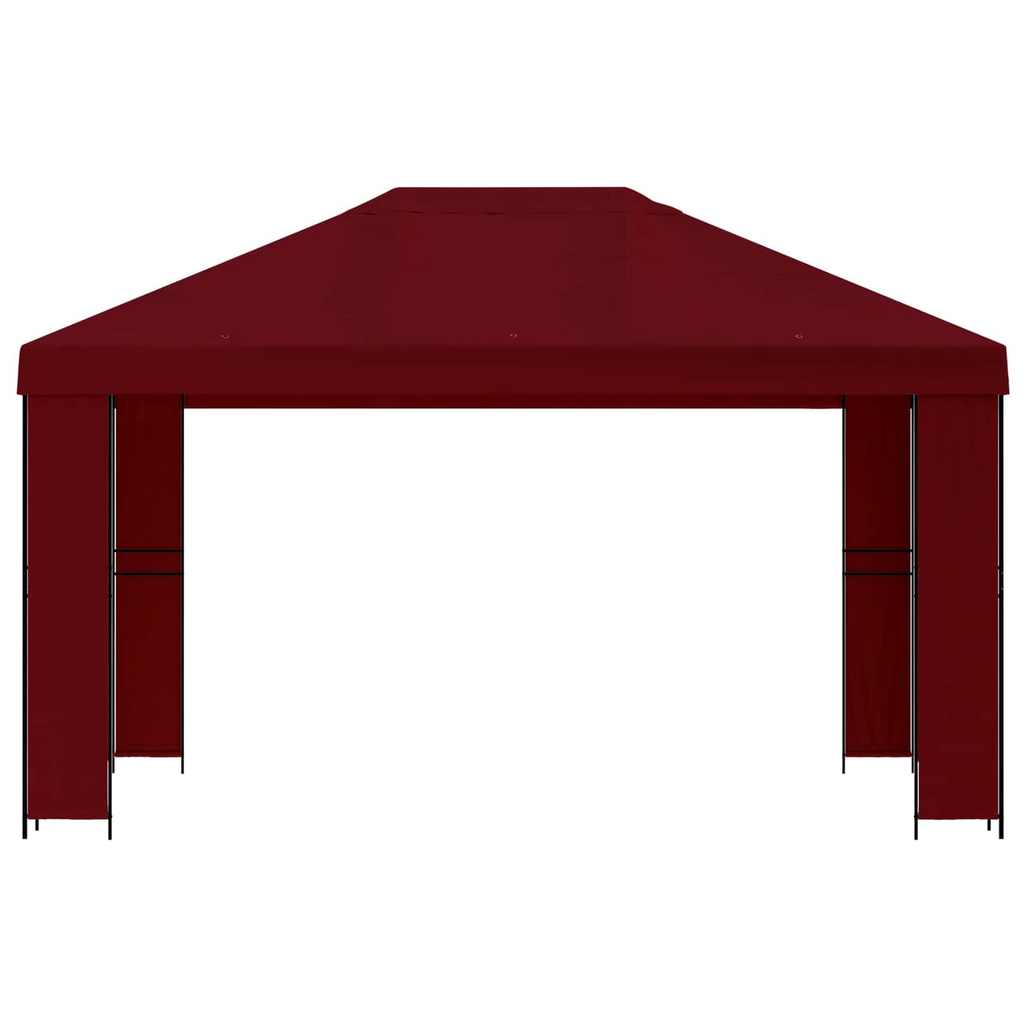 Paviljong 4 × 3 m Burgunder Polyester og stål 190 gsm