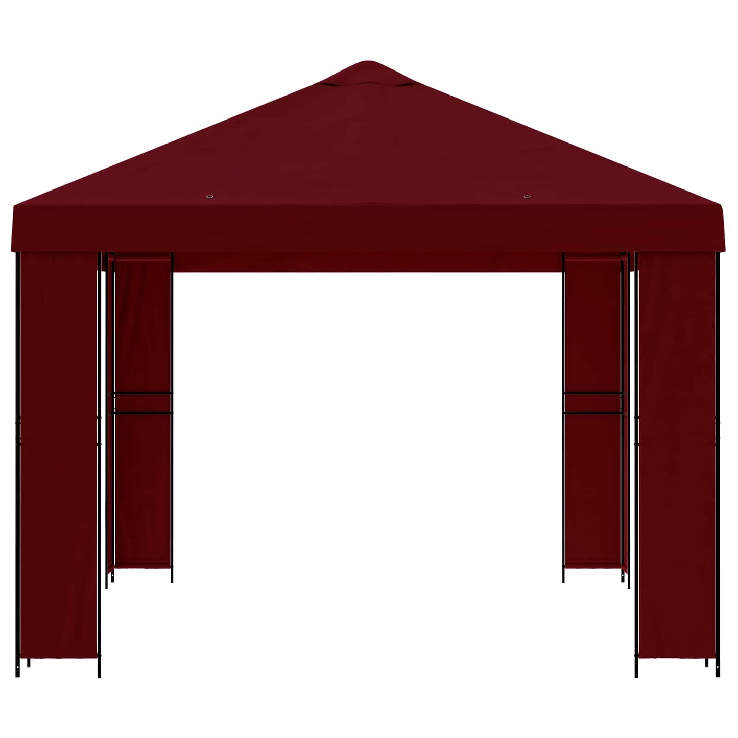 Paviljong 4 × 3 m Burgunder Polyester og stål 190 gsm