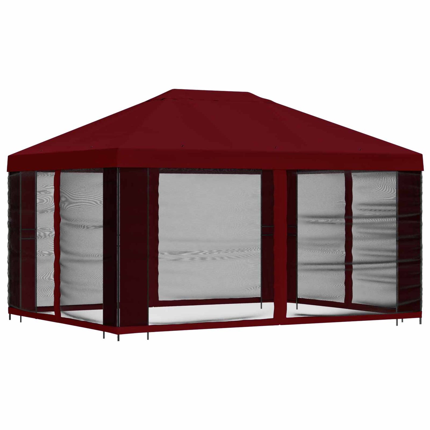 Hagepaviljong med sidevegger 4 × 3 m Burgunder