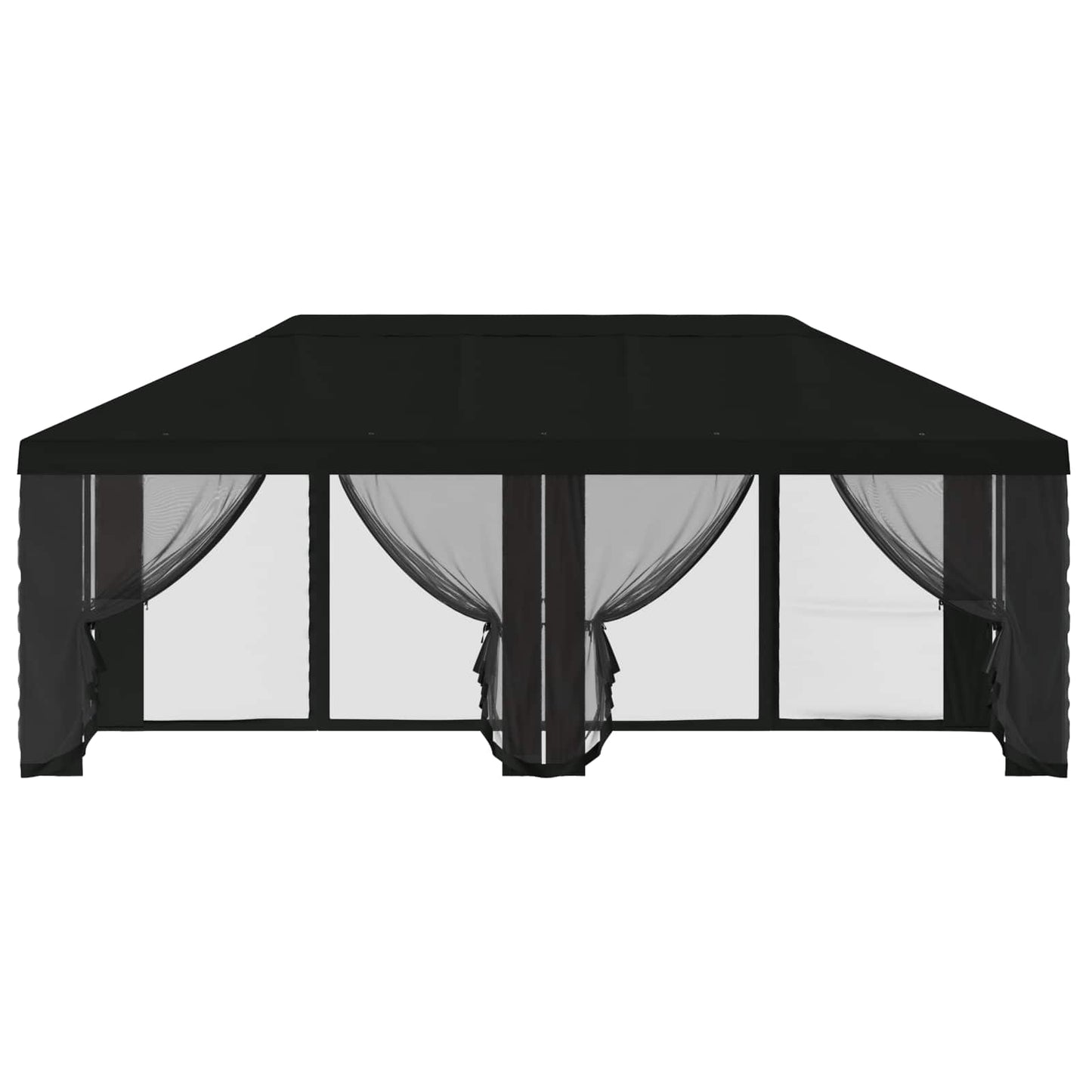 Teltduk med sidevegger 6 x 3 m Svart Polyester 190