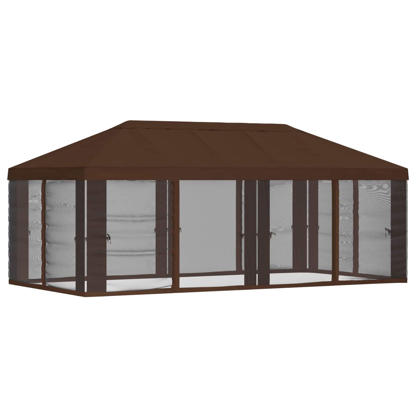 Teltduk med sidevegger 6 x 3 m Brun Polyester 190