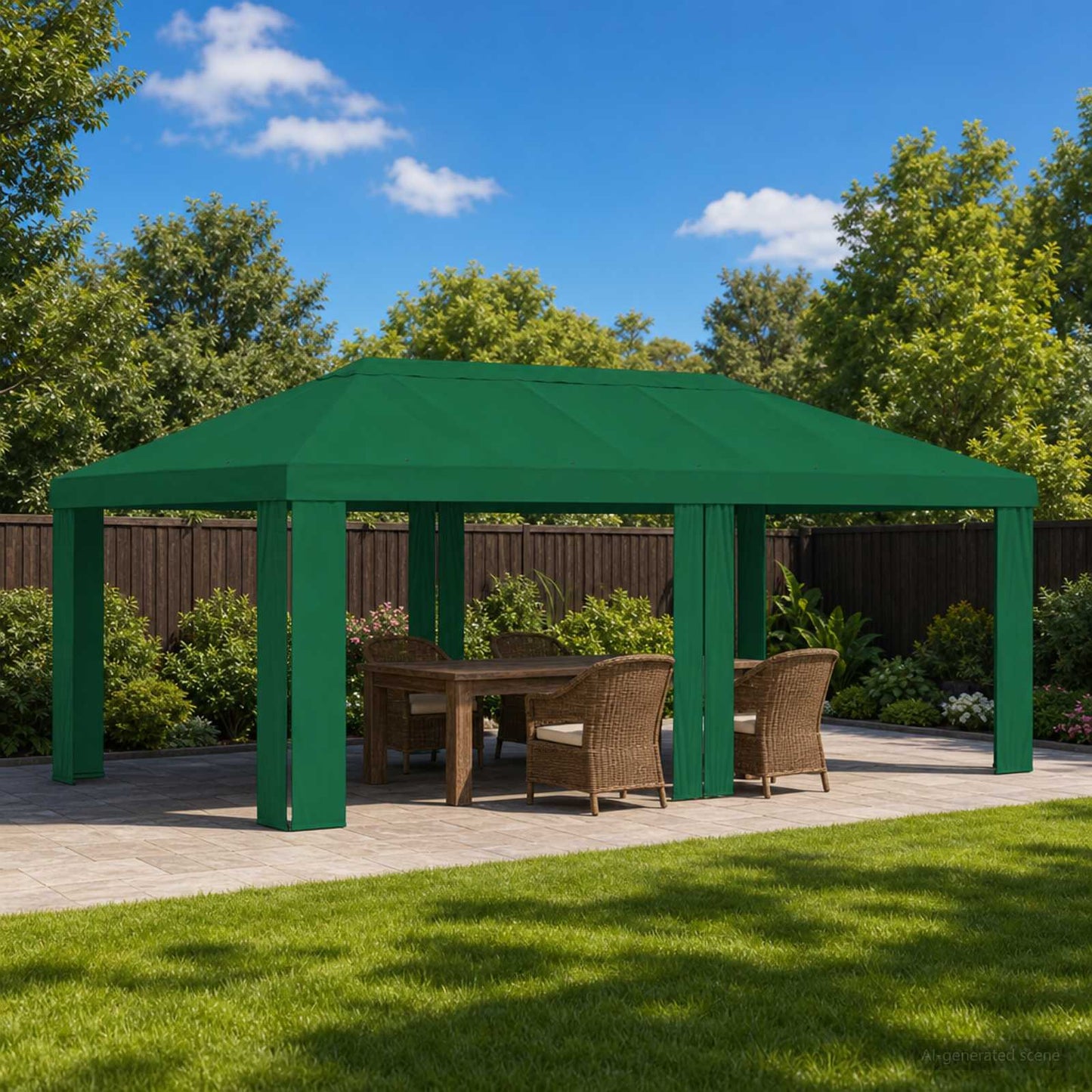 Gazebo Deksel 6 x 3 m Grønn Polyester 190 gsm