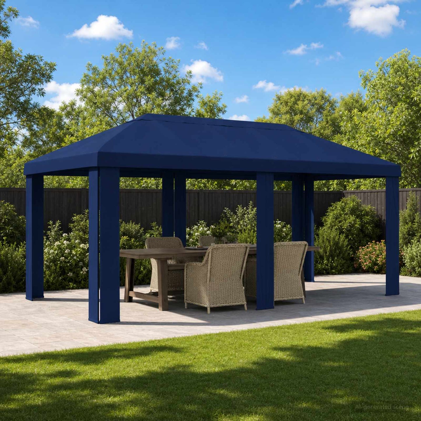 Gazebo Deksel 6 x 3 m Blå Polyester 190 gsm