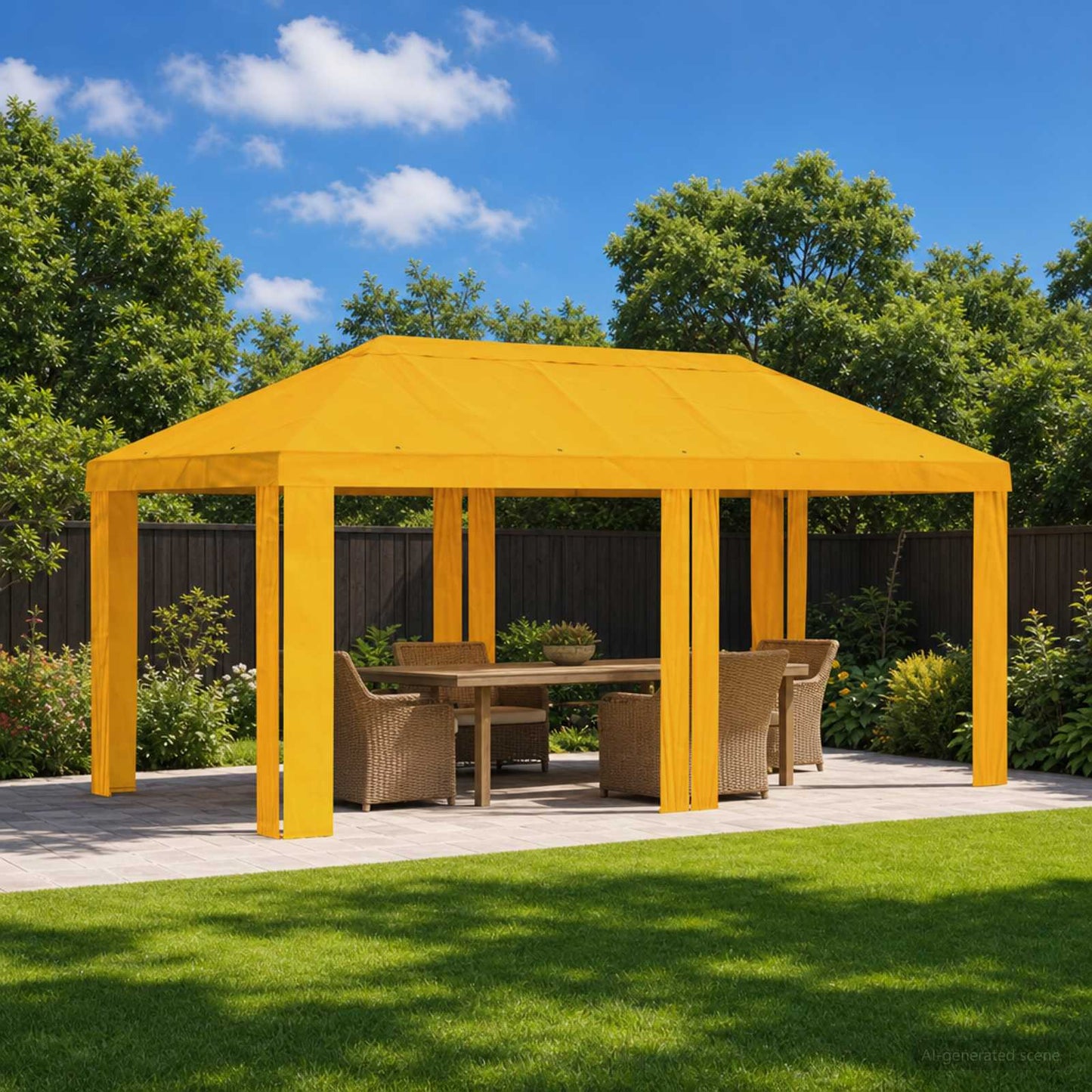 Gazebo Deksel 6 x 3 m Gul Polyester 190 gsm