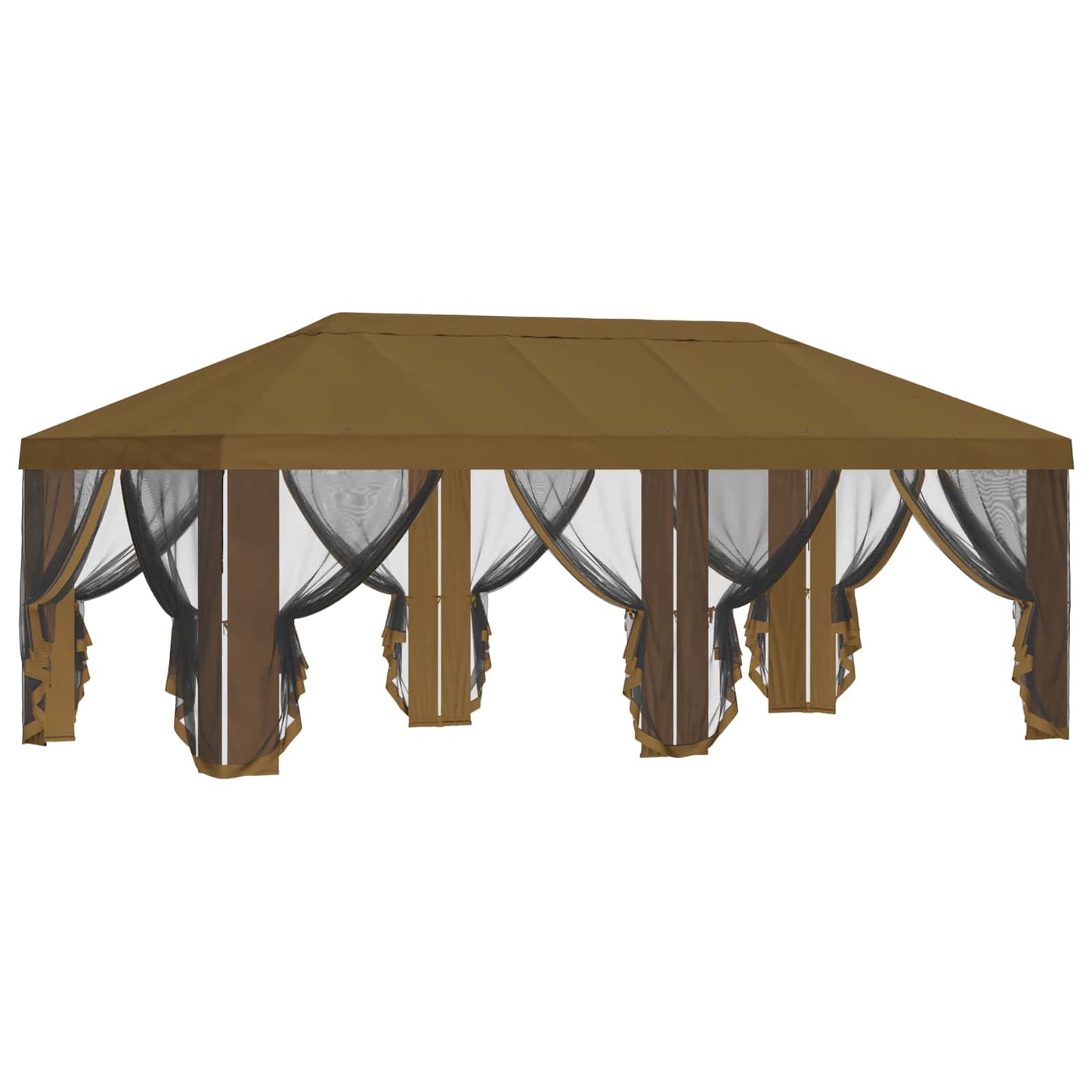 Teltduk med sidevegger Gråbrun 600,5 x 300,5 cm Polyester