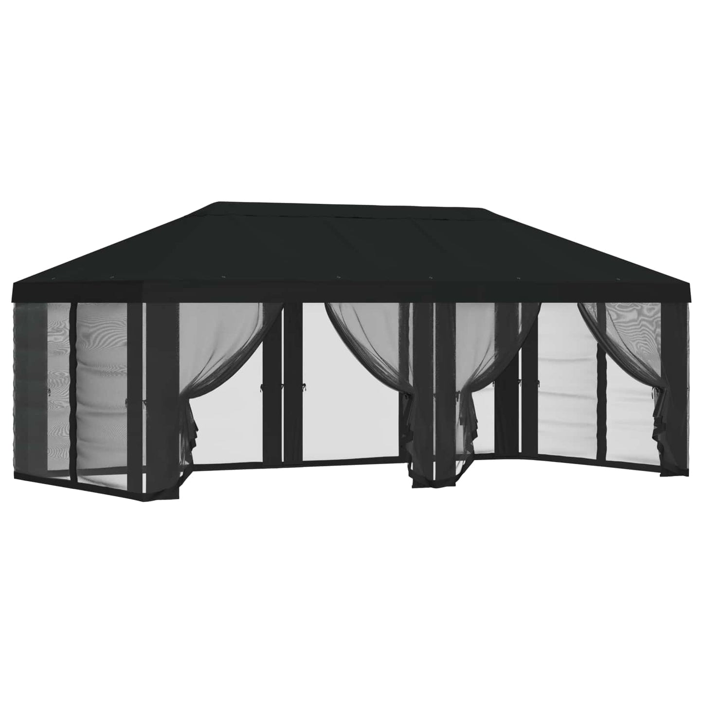 Teltduk med sidevegger Svart 600,5 x 300,5 cm Polyester