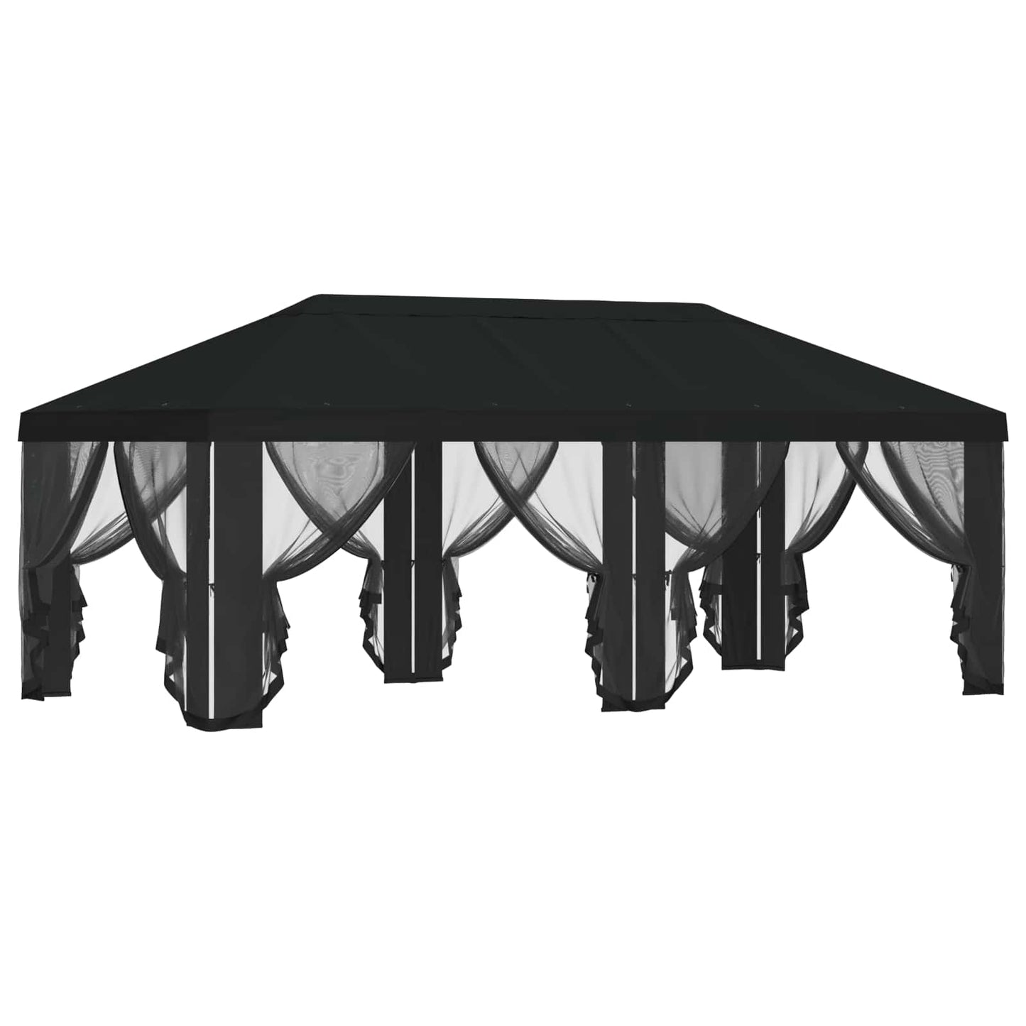 Teltduk med sidevegger Svart 600,5 x 300,5 cm Polyester