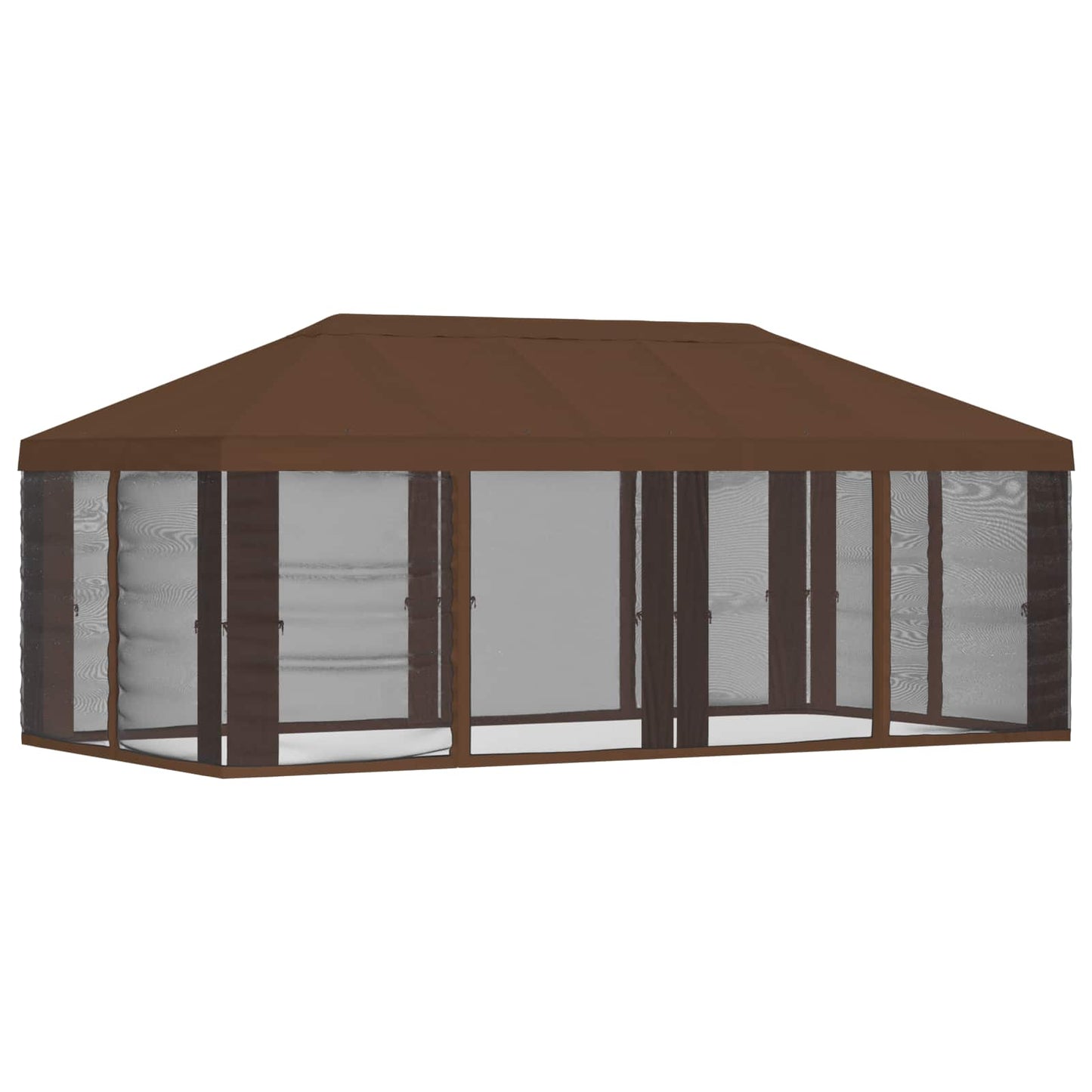 Teltduk med sidevegger Brun 600,5 x 300,5 cm Polyester