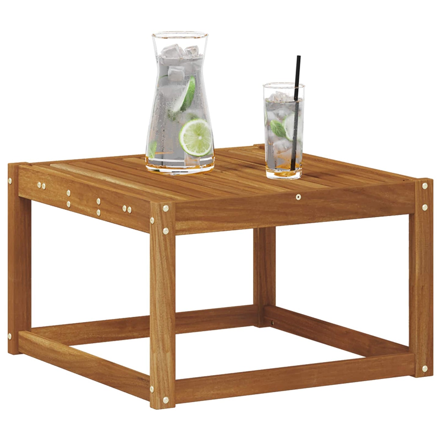 Utebord Solid akasietre Naturlig 59 x 59 x 37 cm vidaXL