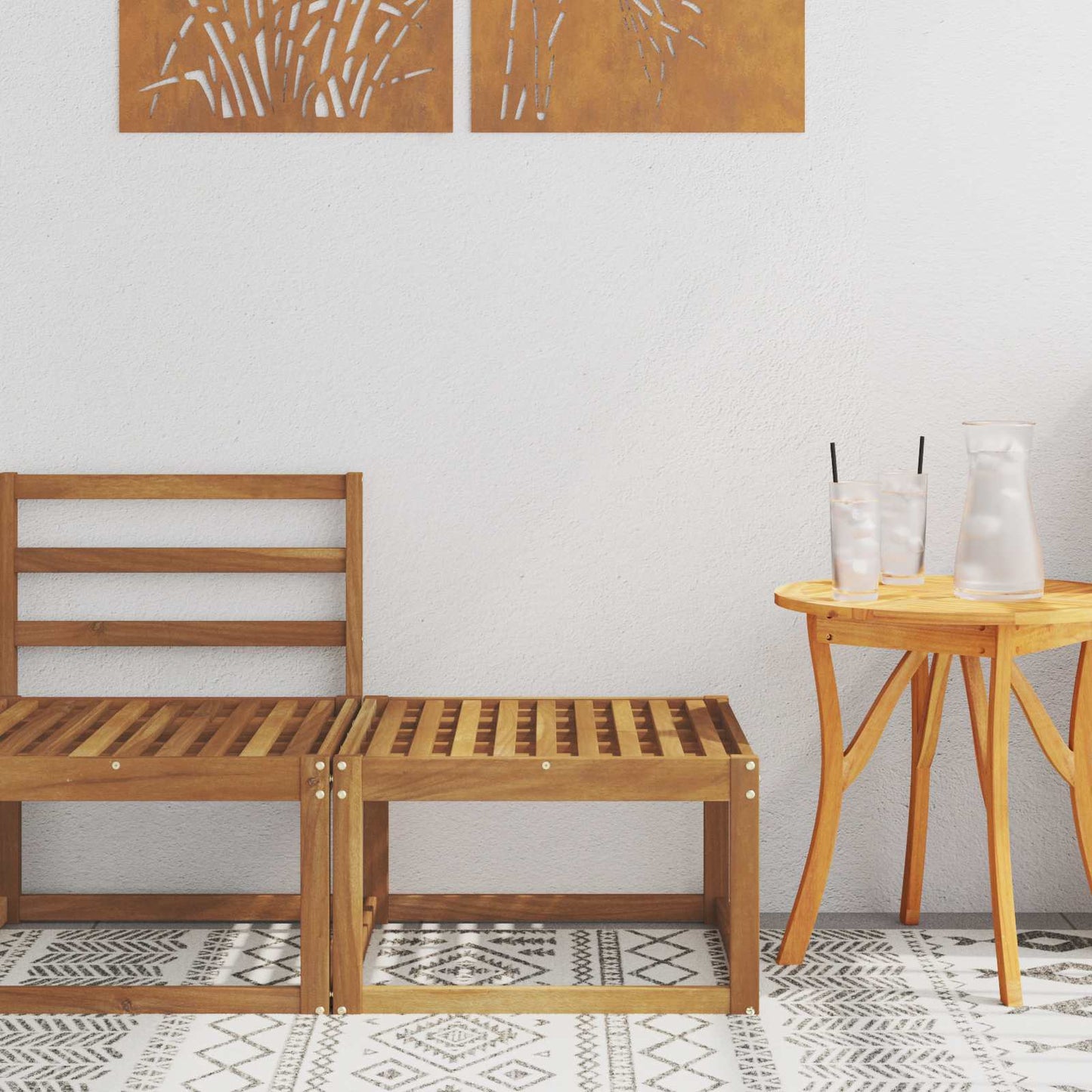 Ute fotstøtte Solid akasietre Naturlig 59 x 59 x 37 cm vidaXL