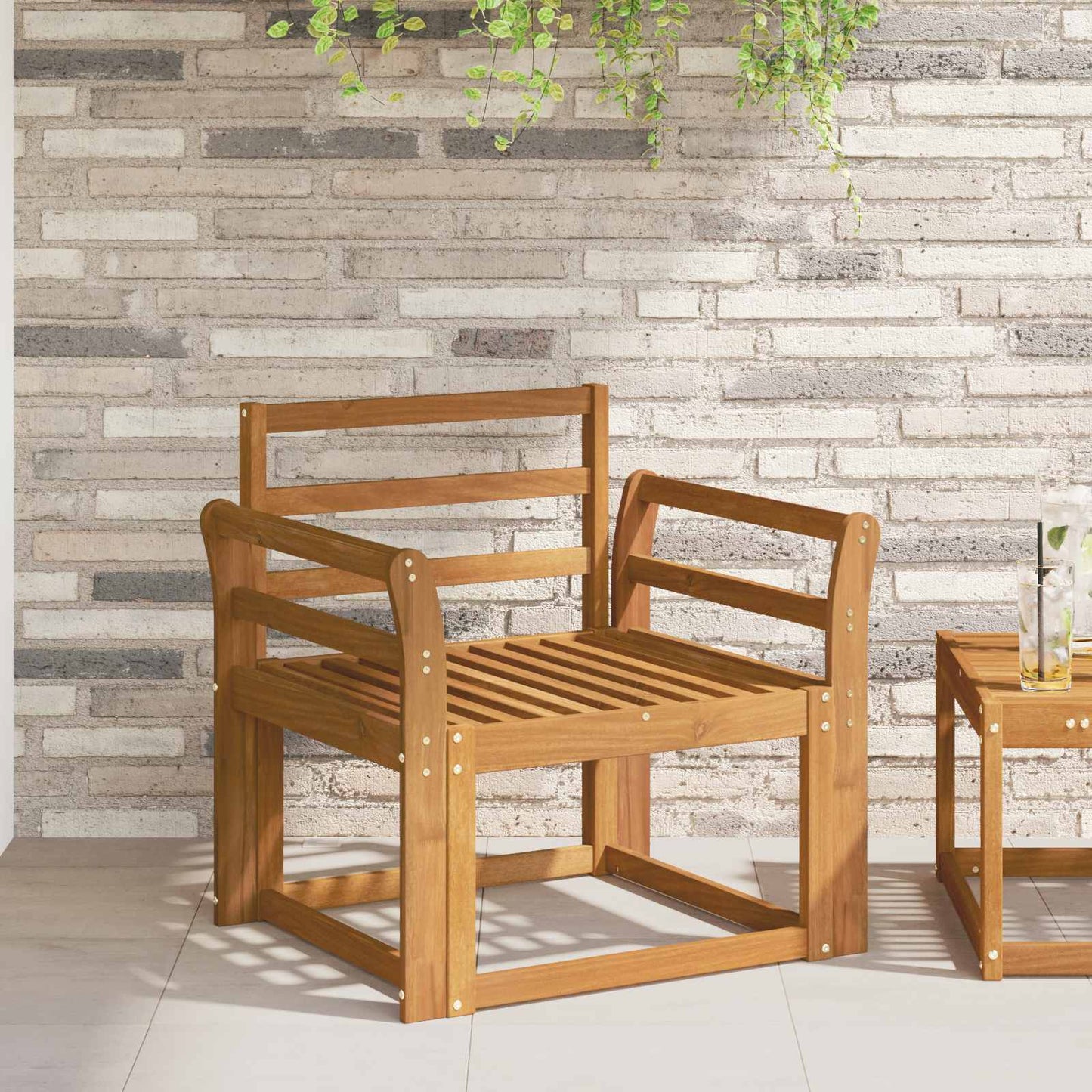 Armlene 2 stk. Naturlig 58,5 x 8 x 60 cm Solid akasietre