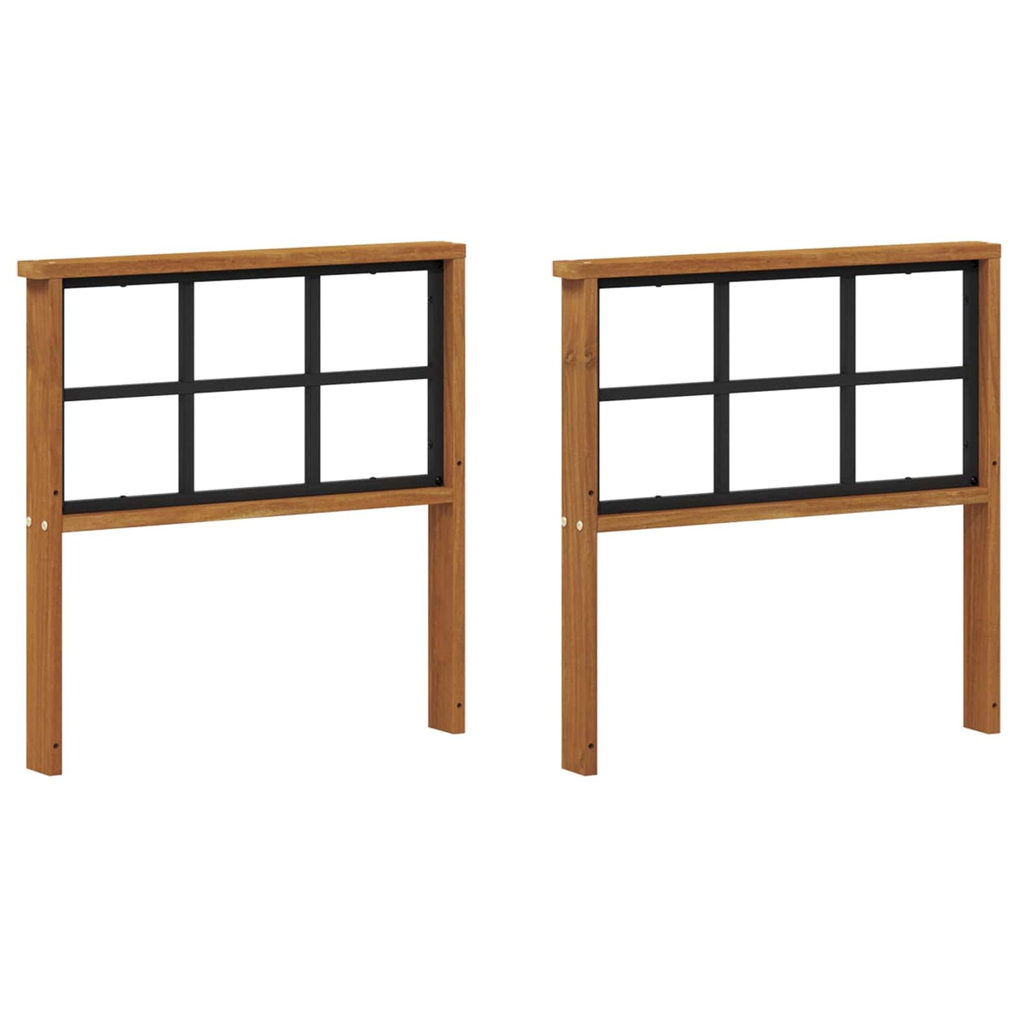 Armlene 2 stk. Naturlig 60 x 6 x 61 cm Solid akasietre