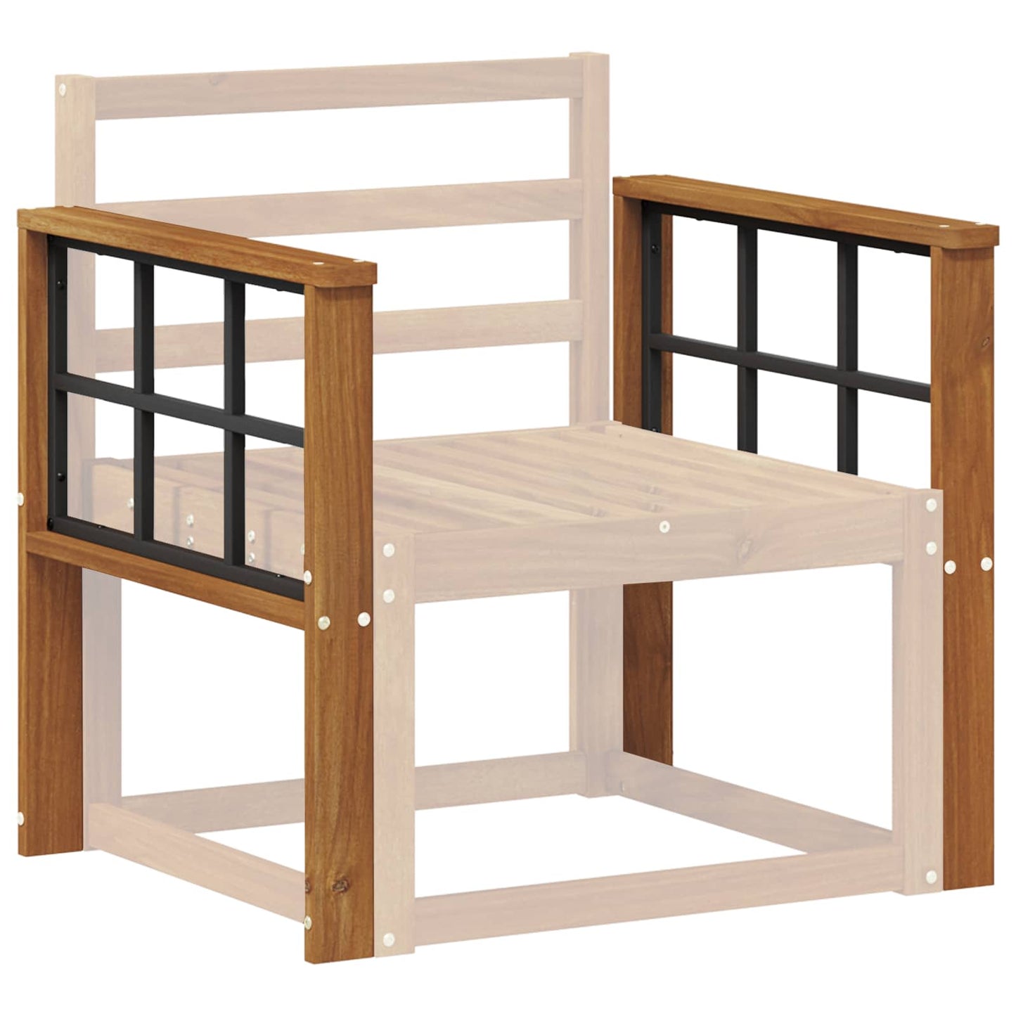 Armlene 2 stk. Naturlig 60 x 6 x 61 cm Solid akasietre