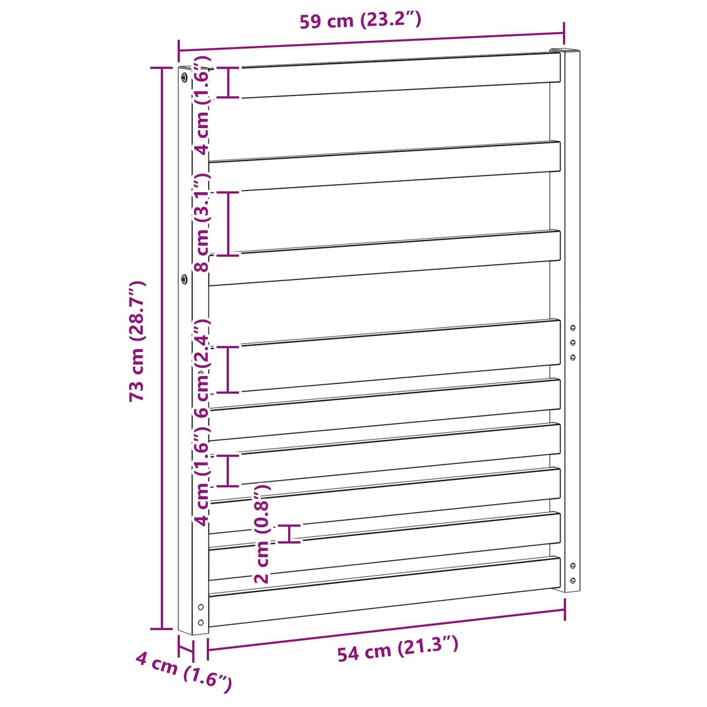 Armlener 2 pcs Brun 59 x 4 x 73 cm Konstruert tre