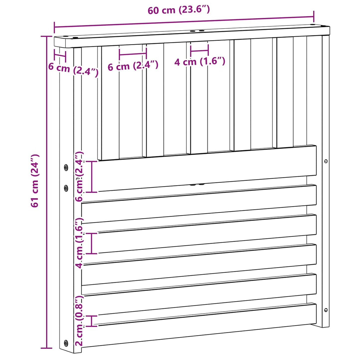 Armlener 2 pcs Brun 60 x 6 x 61 cm Konstruert tre