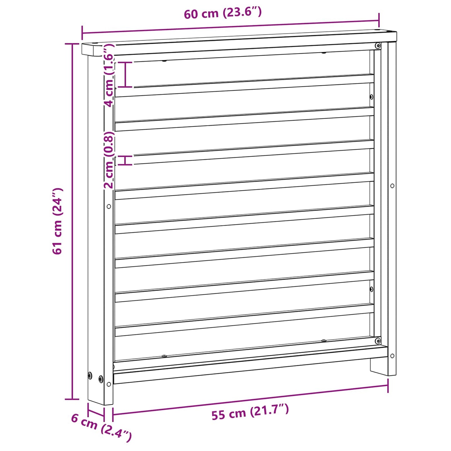 Armlene 2 pcs Naturlig 60 x 6 x 61 cm Solid akasietre