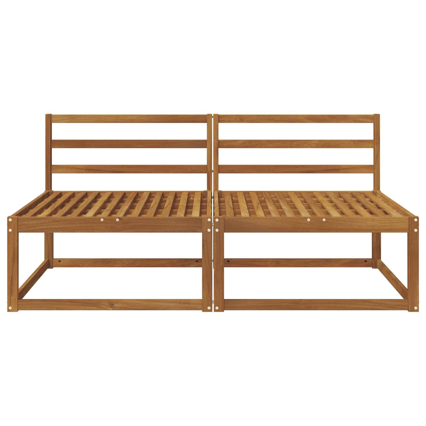2 Stk Ute Midt Sofa Solid akasietre Naturlig 158 x 83 x 73 cm vidaXL