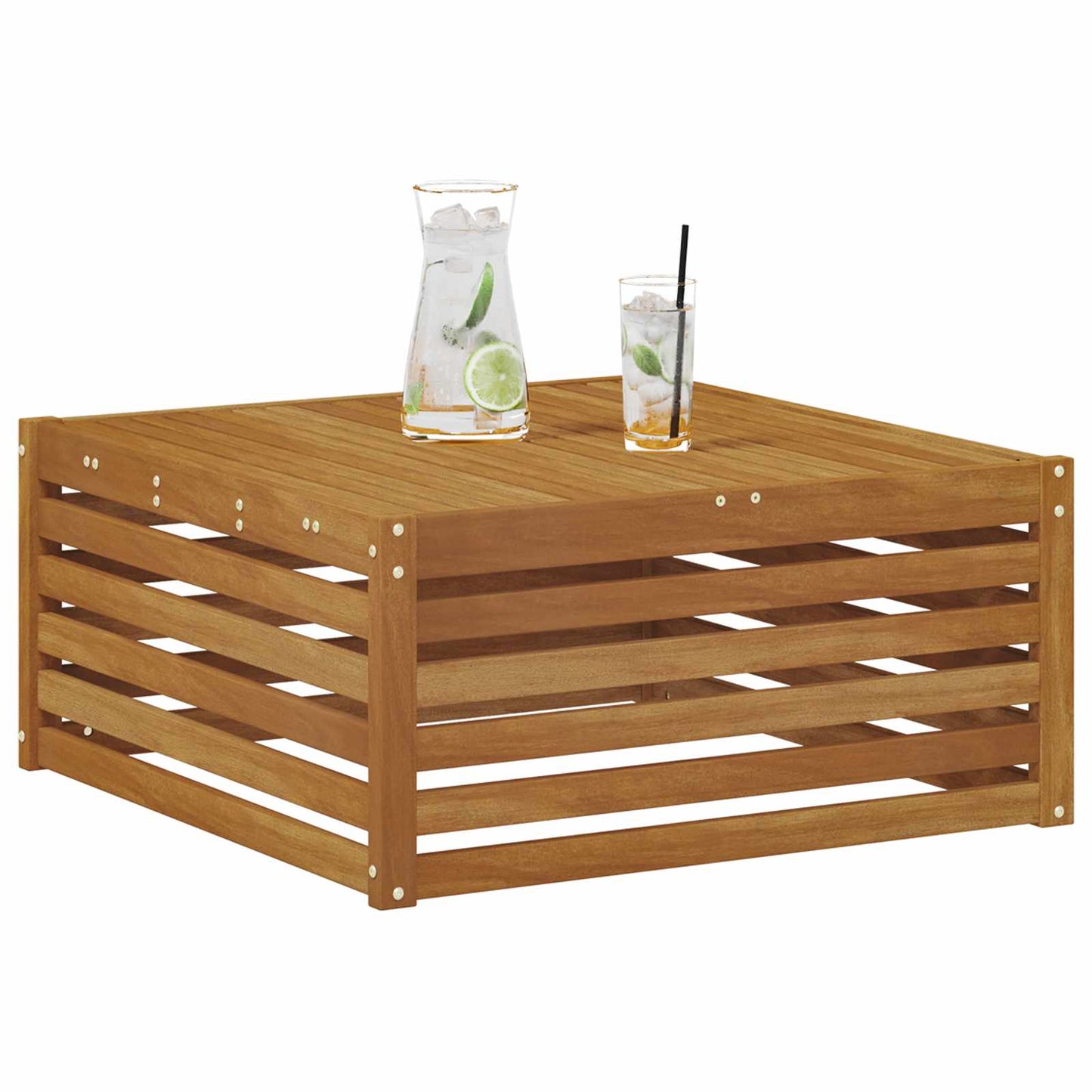 Utebord Solid akasietre Naturlig 79 x 79 x 37 cm