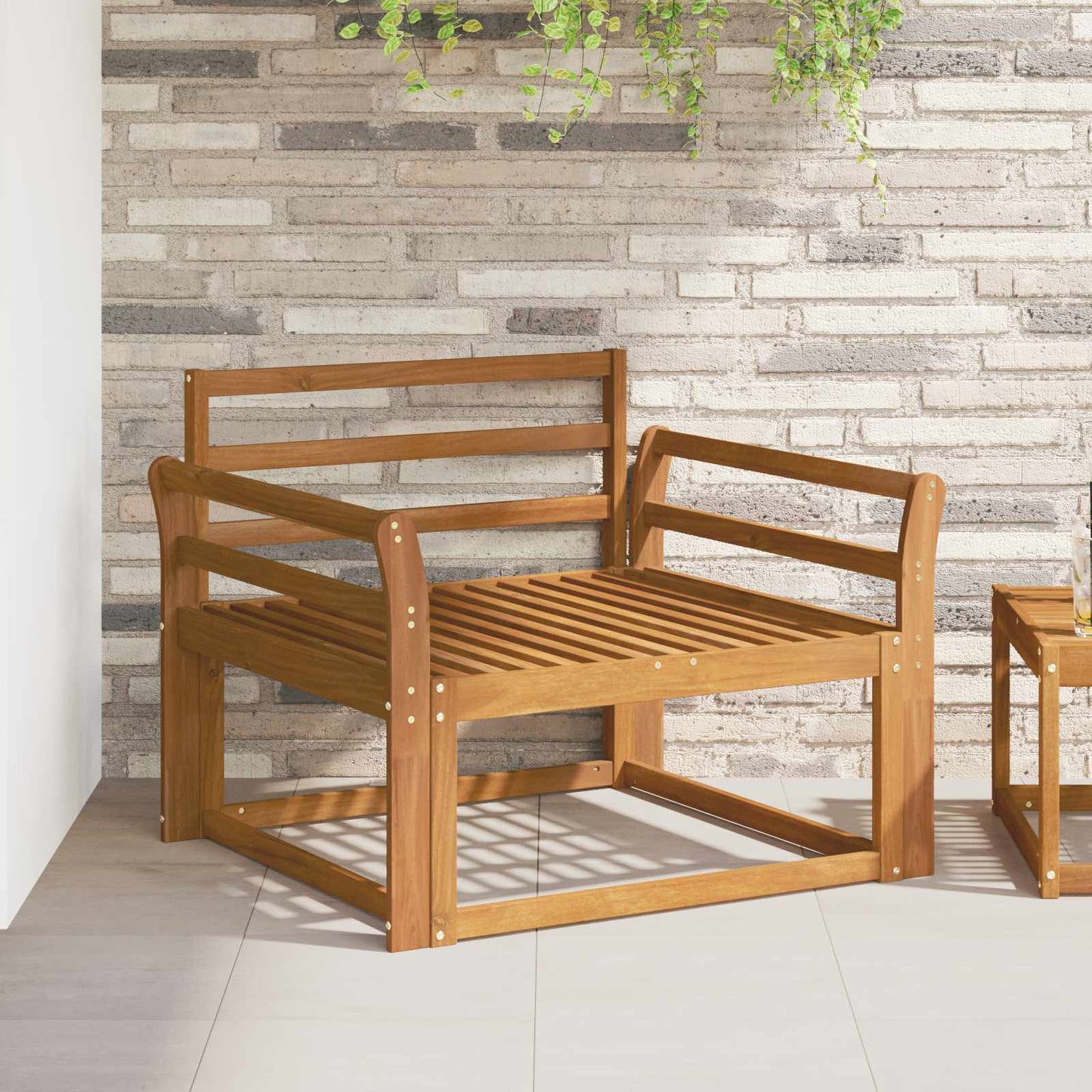 Armlene 2 stk. Naturlig 79 x 8 x 60 cm Solid akasietre