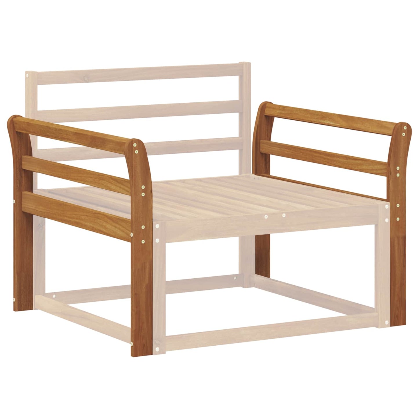 Armlene 2 stk. Naturlig 79 x 8 x 60 cm Solid akasietre