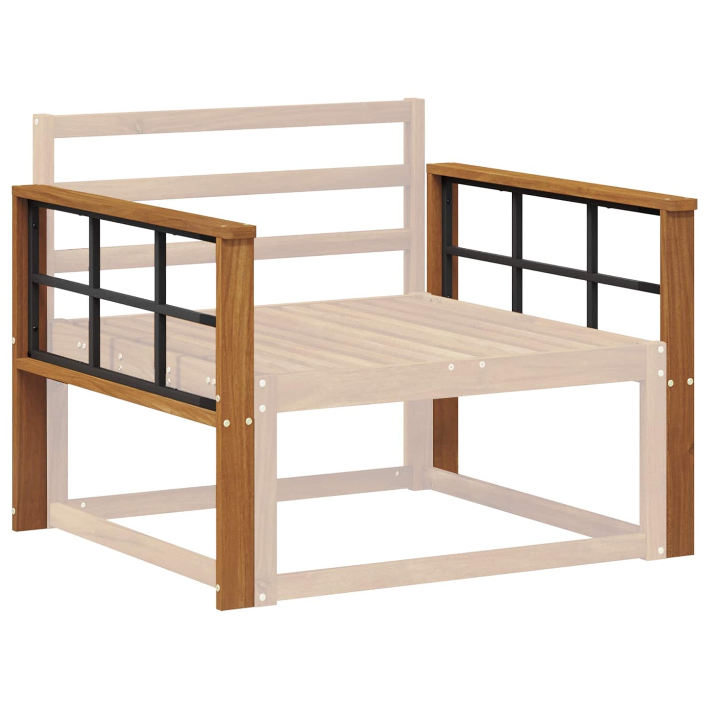 Armlene 2 stk. Naturlig 78,5 x 6 x 61 cm Solid akasietre