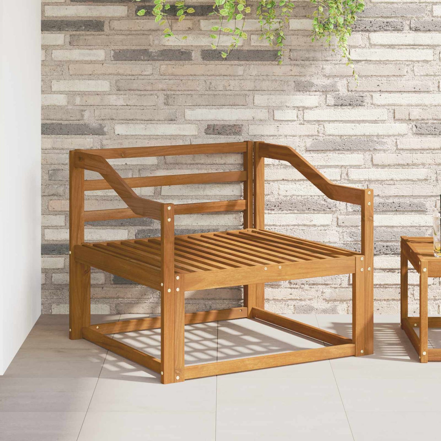 Armlene 2 stk. Naturlig 79 x 4 x 73 cm Solid akasietre