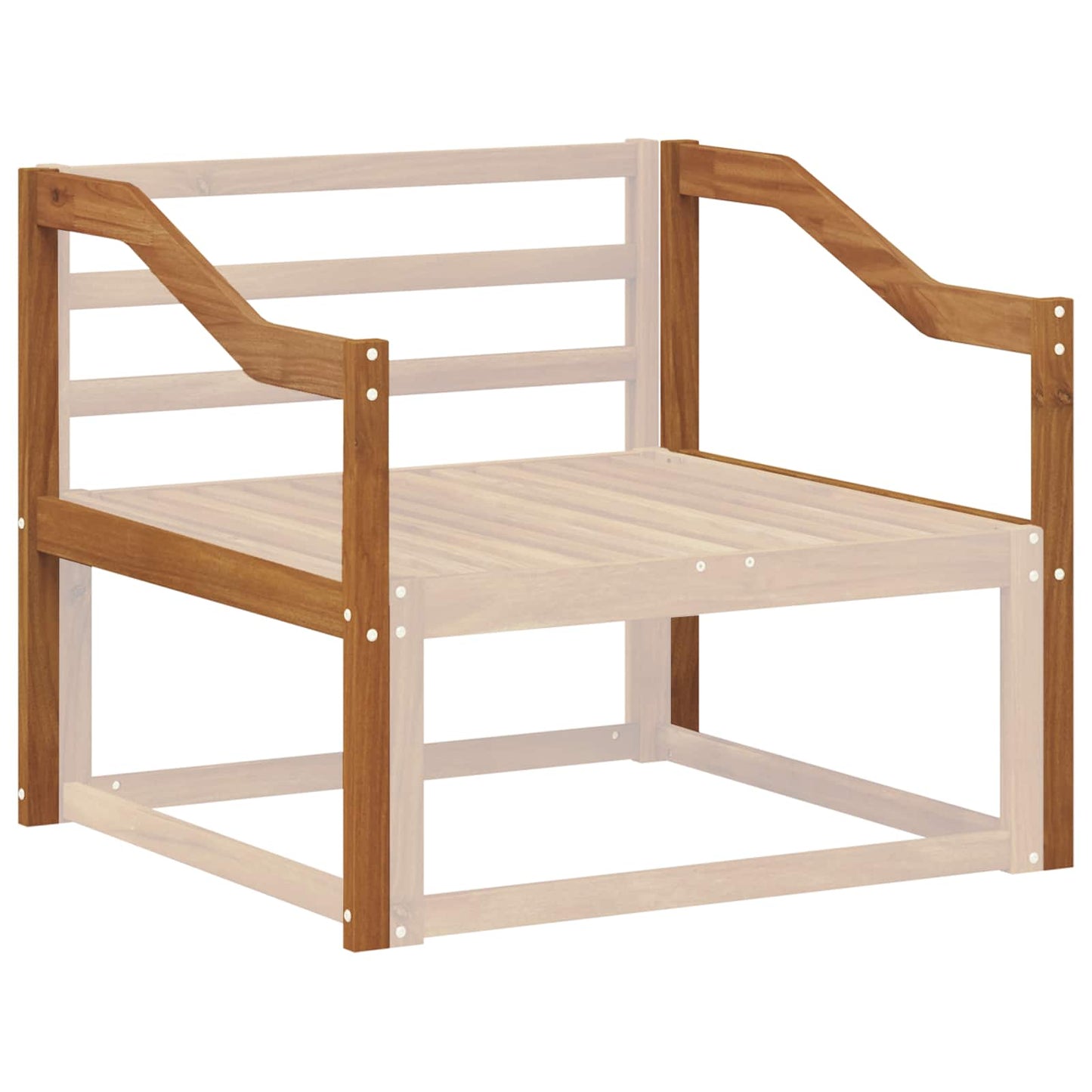 Armlene 2 stk. Naturlig 79 x 4 x 73 cm Solid akasietre
