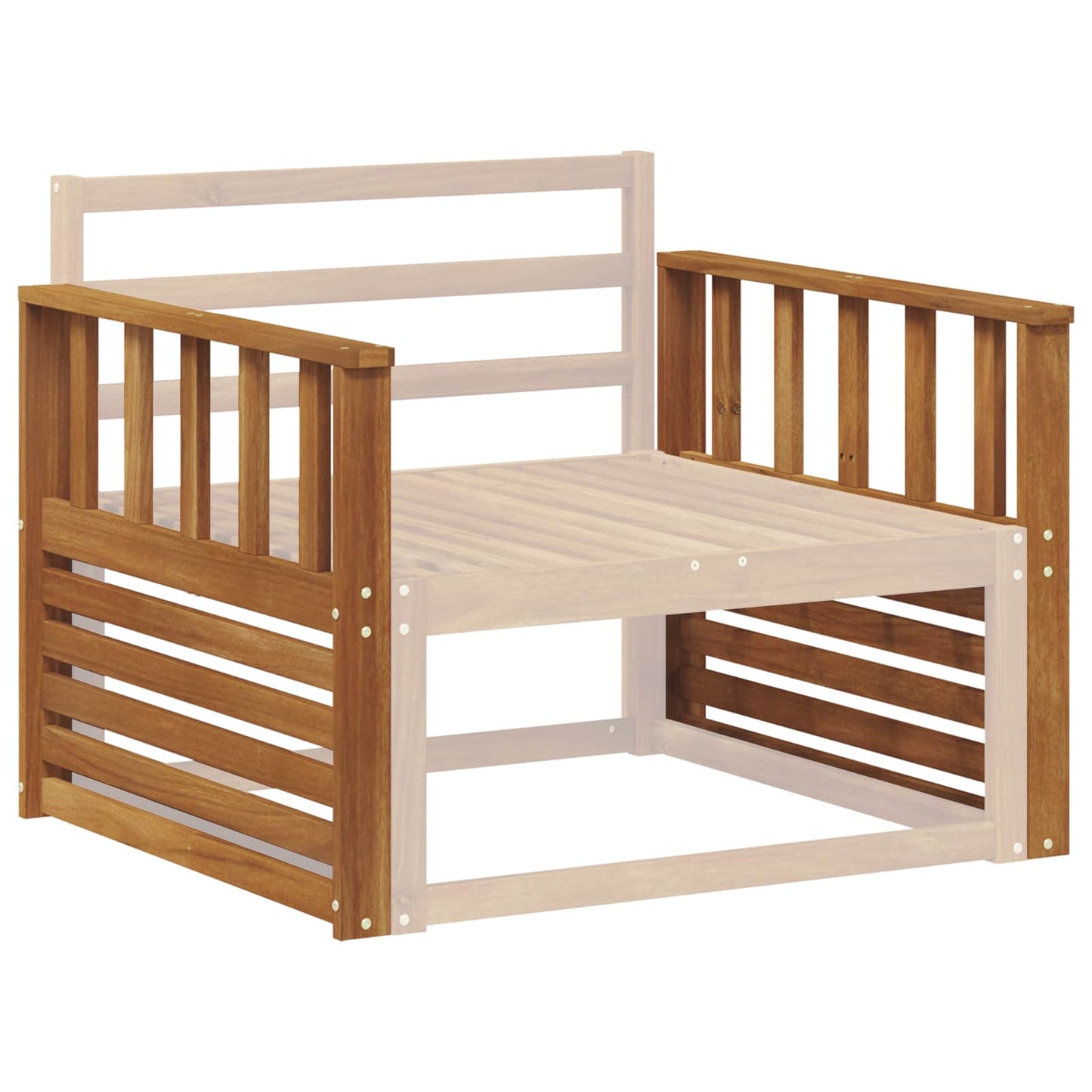 Armlene 2 stk. Naturlig 80 x 6 x 61 cm Solid akasietre
