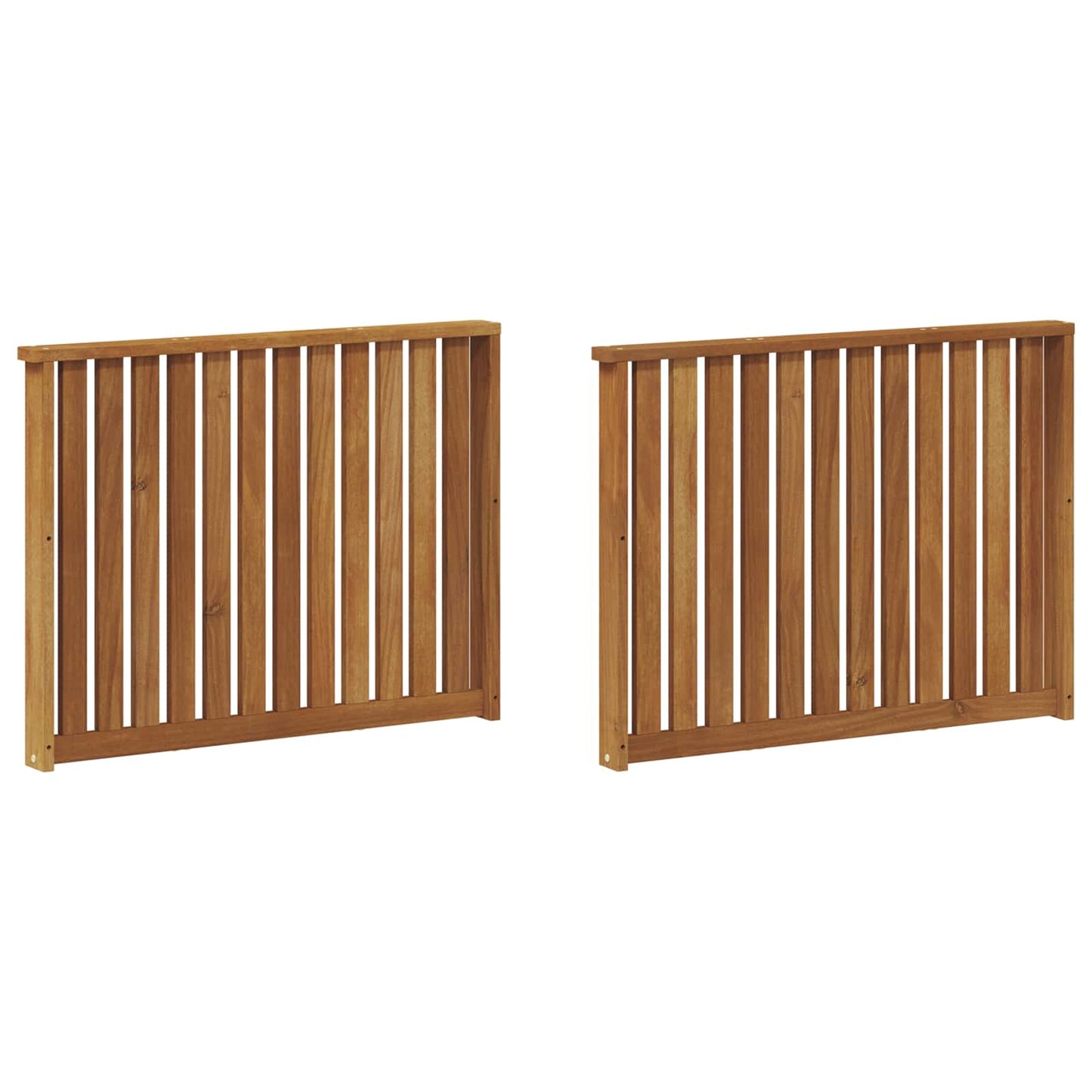 Armlene 2 stk. Naturlig 80 x 6 x 61 cm Solid akasietre