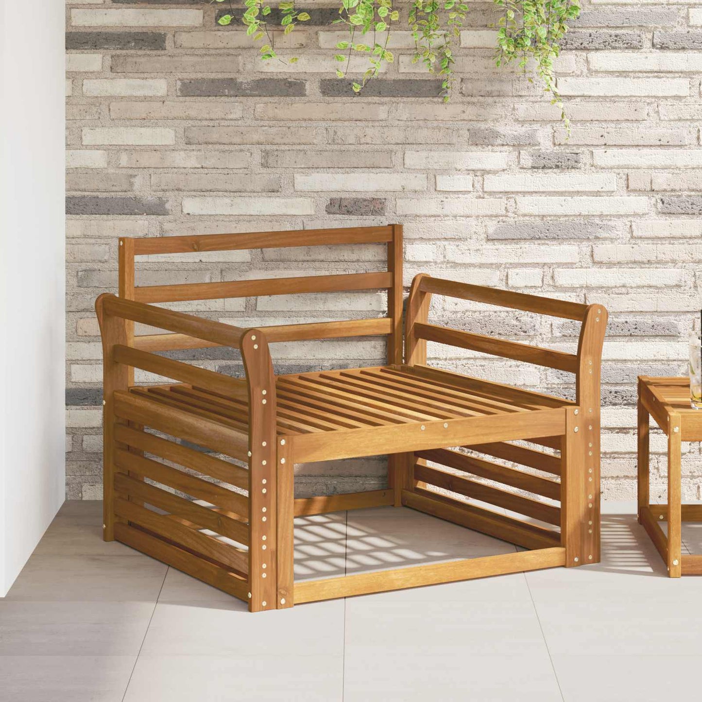 Armlene 2 stk. Naturlig 78,5 x 8 x 60 cm Solid akasietre