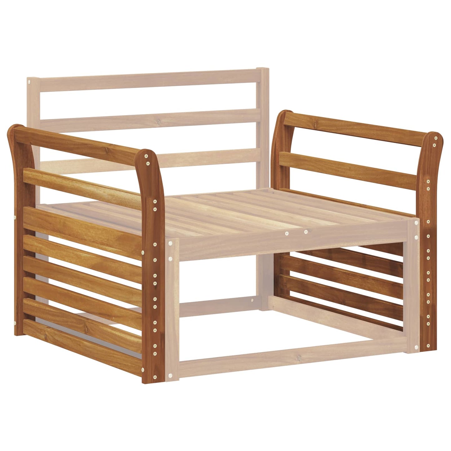 Armlene 2 stk. Naturlig 78,5 x 8 x 60 cm Solid akasietre