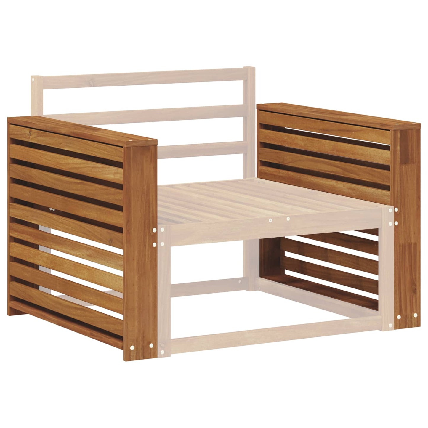 Armlene 2 stk. Naturlig 78,5 x 10 x 61 cm Solid akasietre