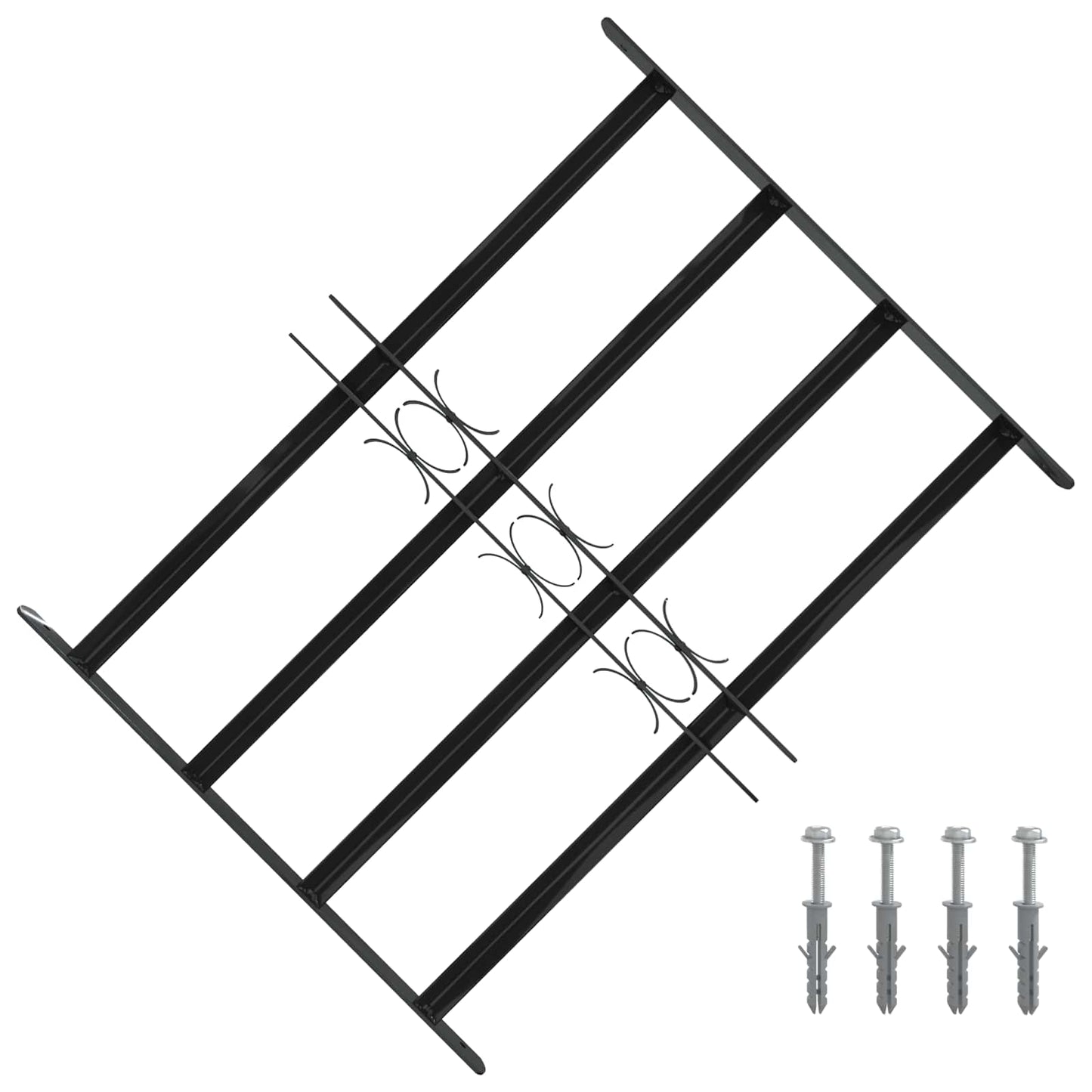Vindu Gitter 75.5 x 60 cm Pulverlakkert stål Svart