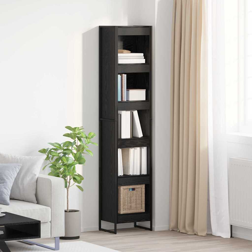 Bokskap Svart Eik 40 x 30 x 189,5 cm Konstruert tre